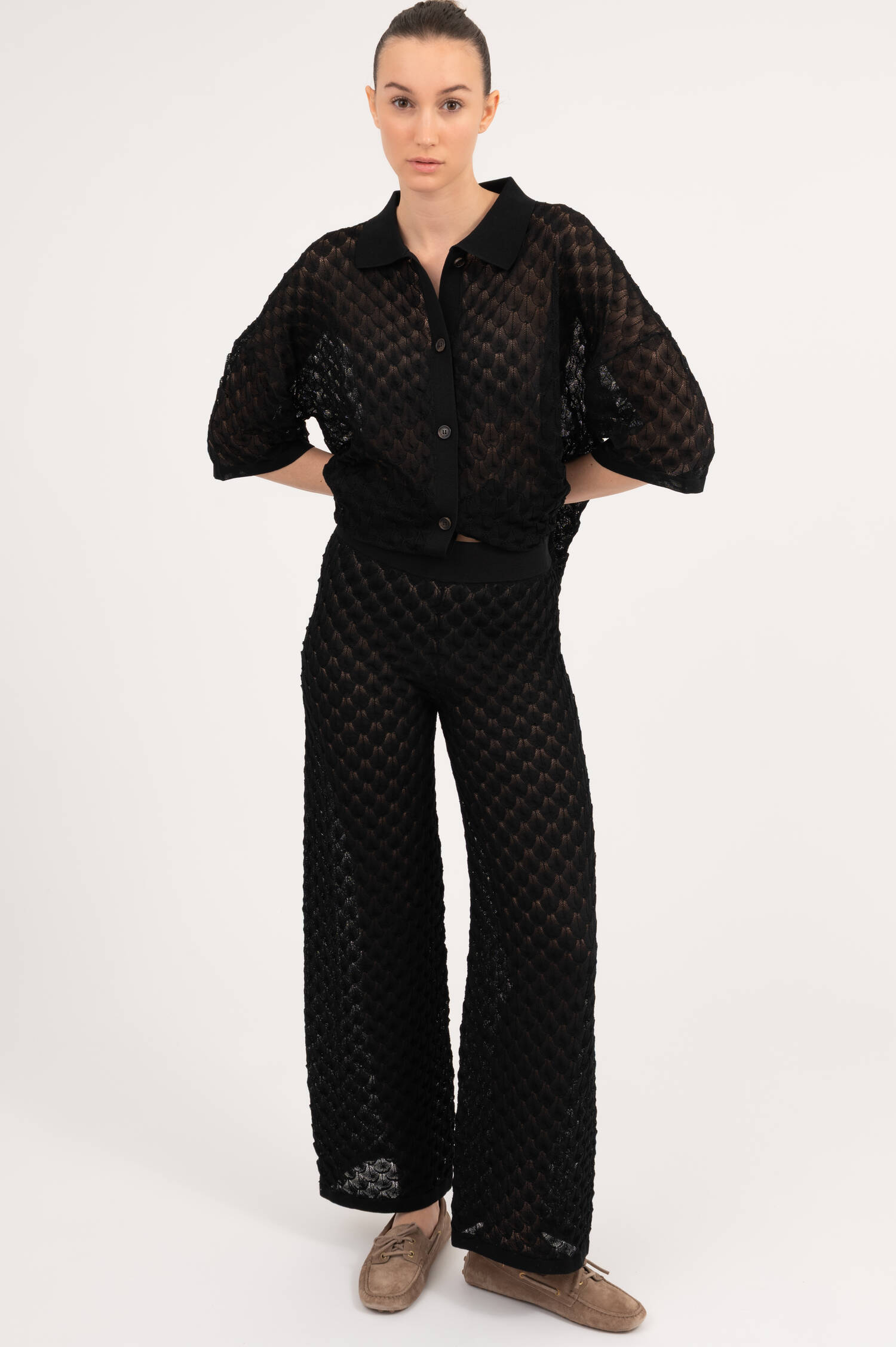 Strickschlupfhose ALLISSA in Schwarz