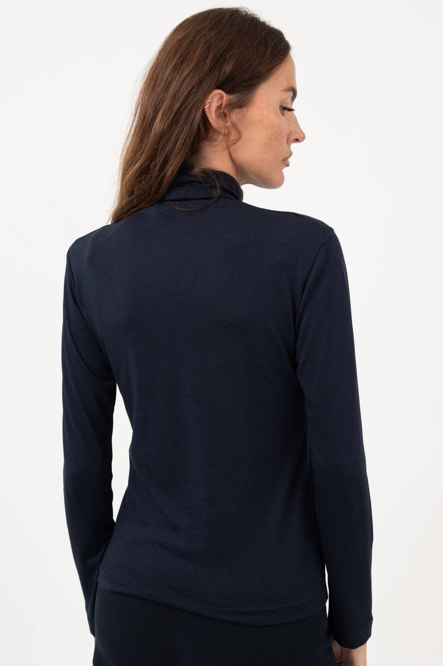 Rollkragen Langarmshirt in Blau Rollkragen Langarmshirt in Blau