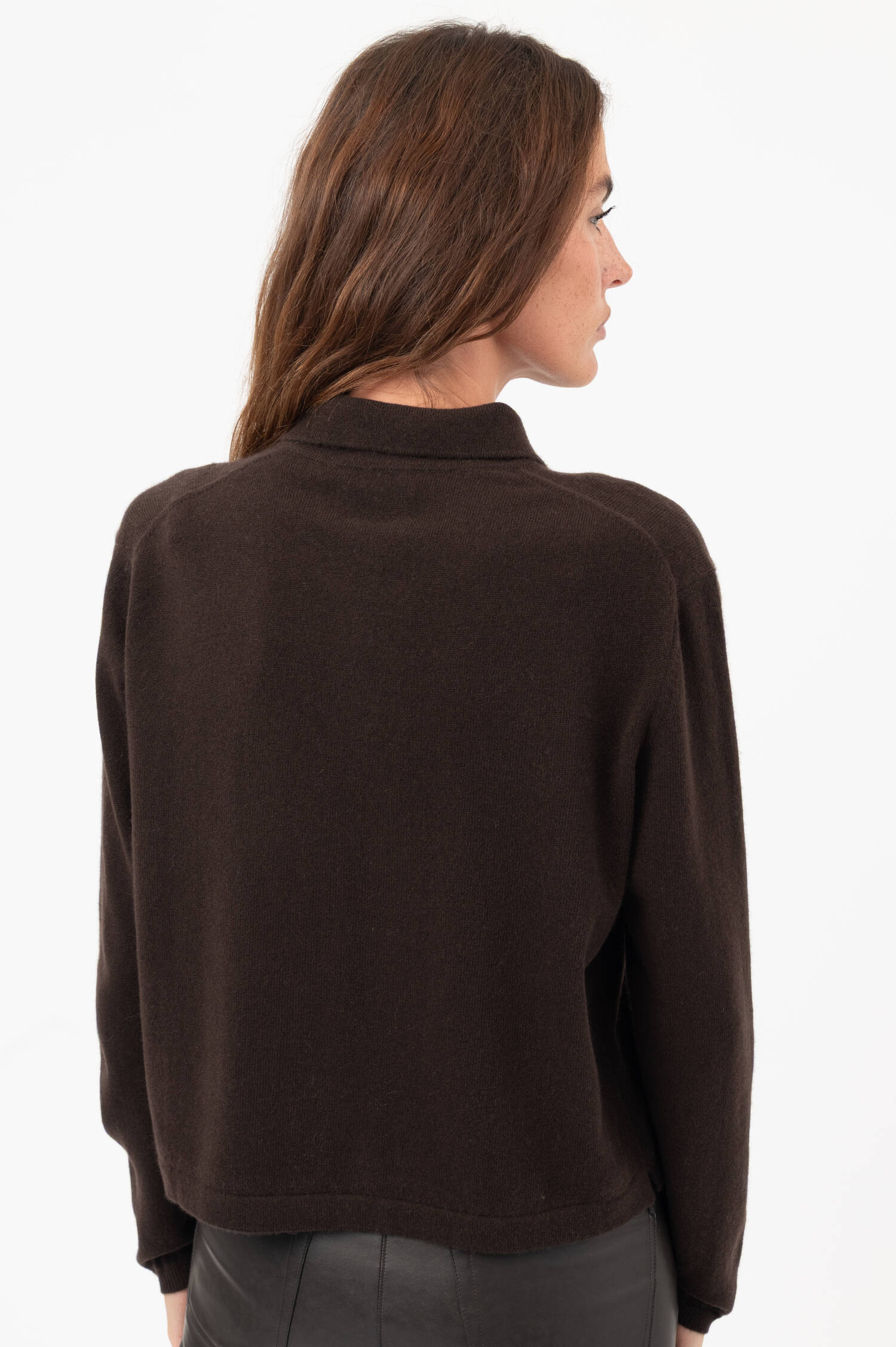 Cashmere-Polo-Pullover in Braun Cashmere-Polo-Pullover in Braun