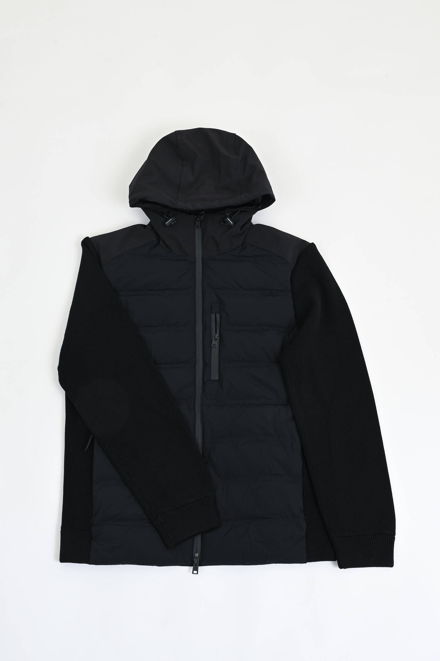 Hybrid-Jacke in Mattschwarz