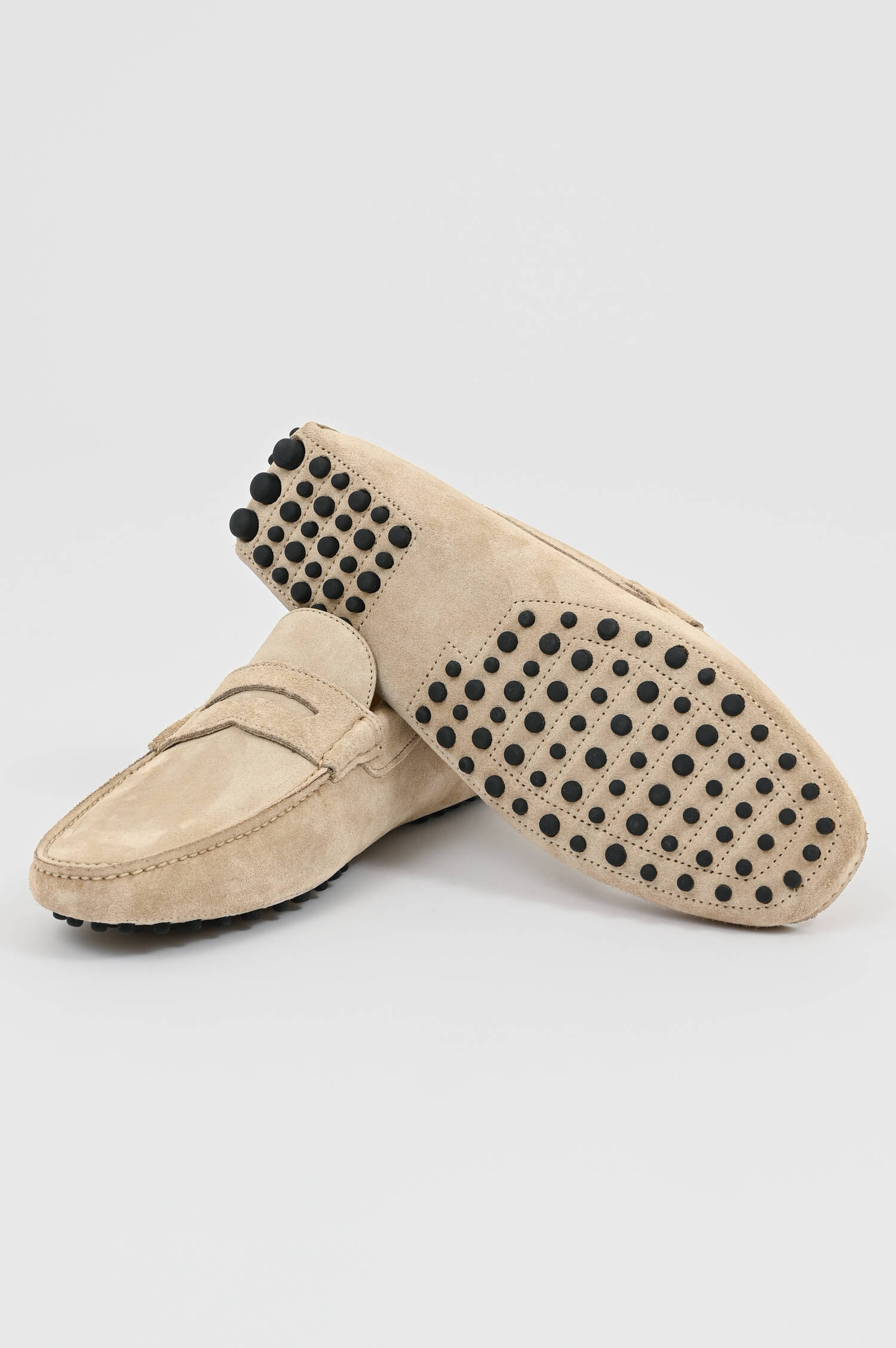 Veloursleder Mokkassins in Beige