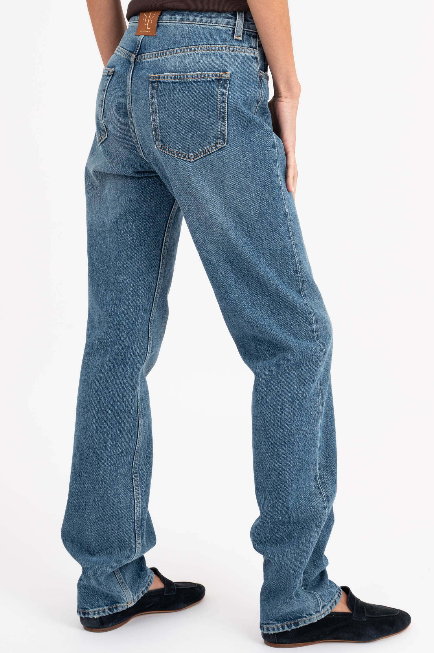 Straight-Leg Jeans in Hellblau