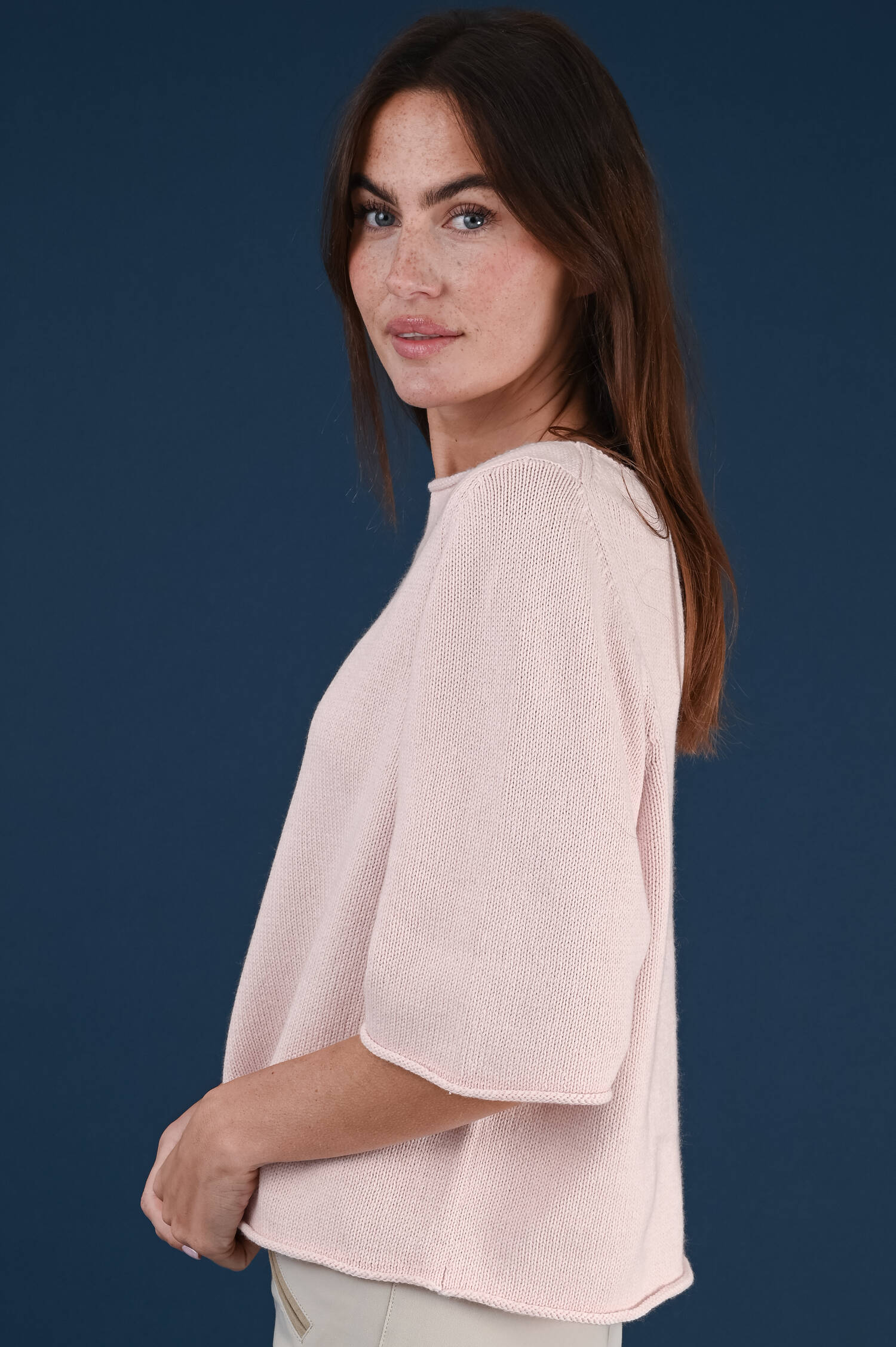 U-Boot Pullover aus Cashmere-Baumwolle in Rosa