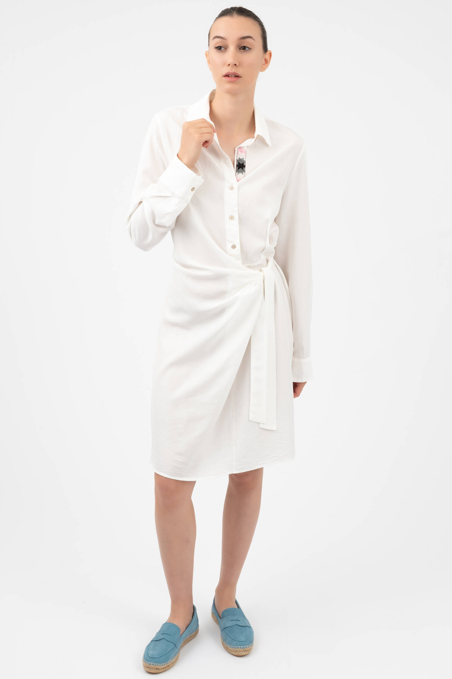 Kleid aus Tencel in Weiß Kleid aus Tencel in Weiß