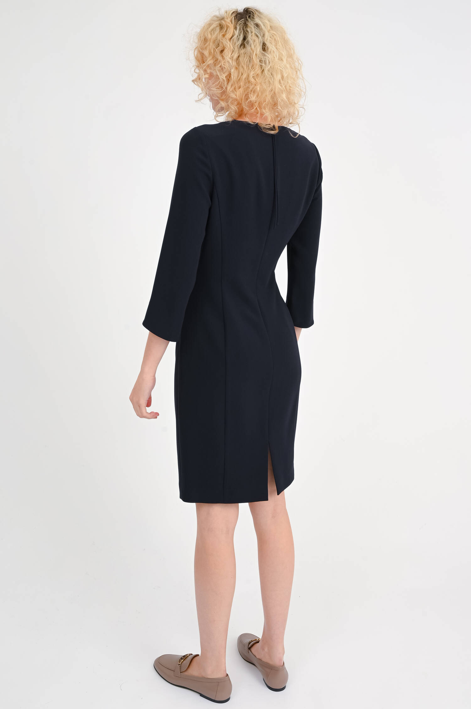 Kleid mit Raffungen in Navy