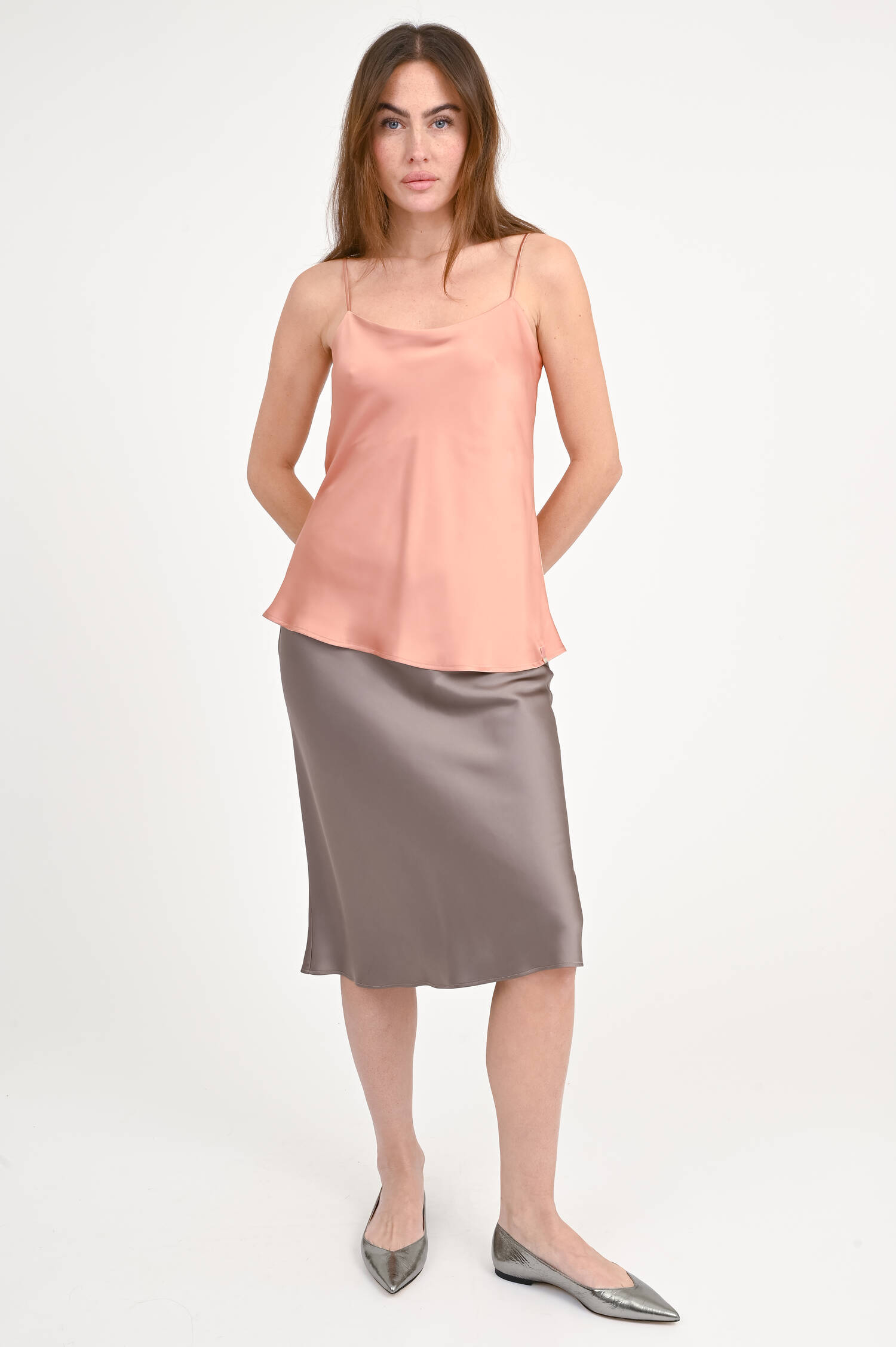 Satin Top in Rosa Scuro 