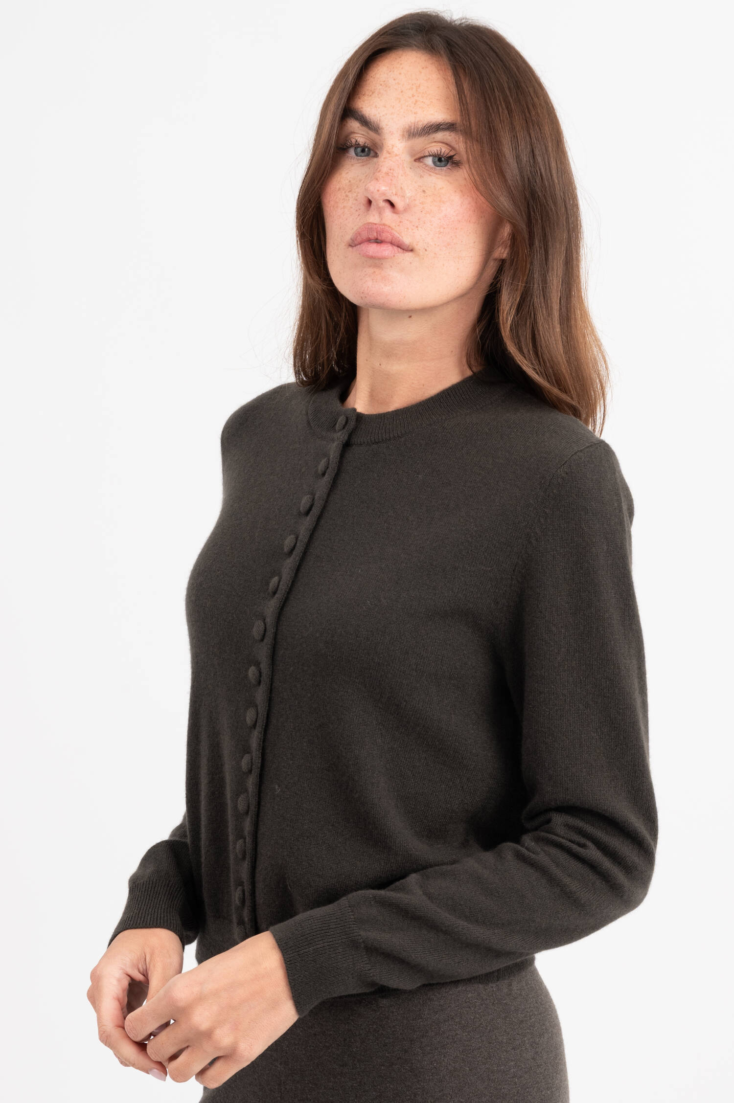 Cashmere-Cardigan WILONA in Taupe