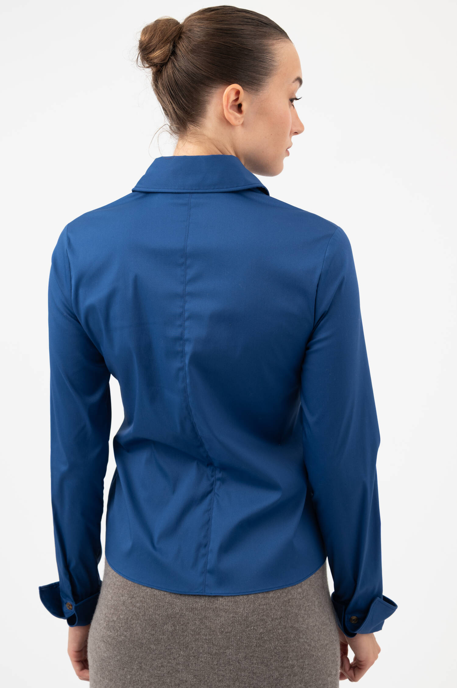 Popelin-Bluse in Dunkelblau Popelin-Bluse in Dunkelblau