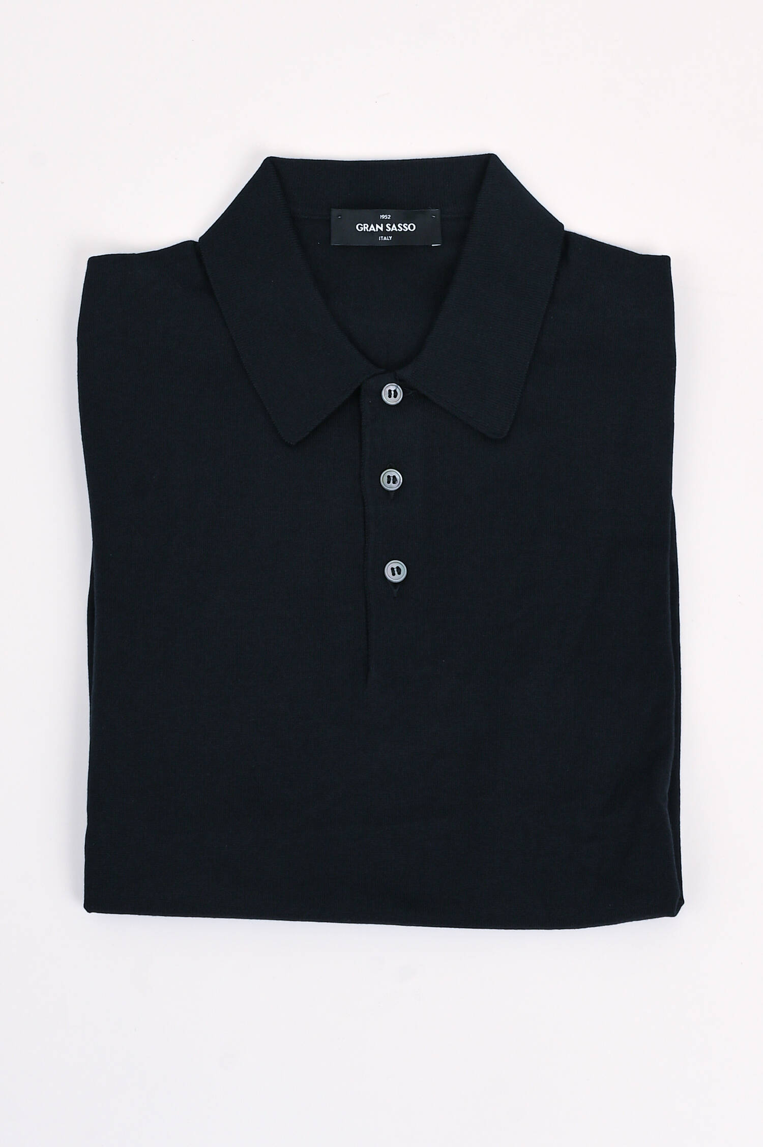 Feinstrick-Polo aus Baumwolle in Navy