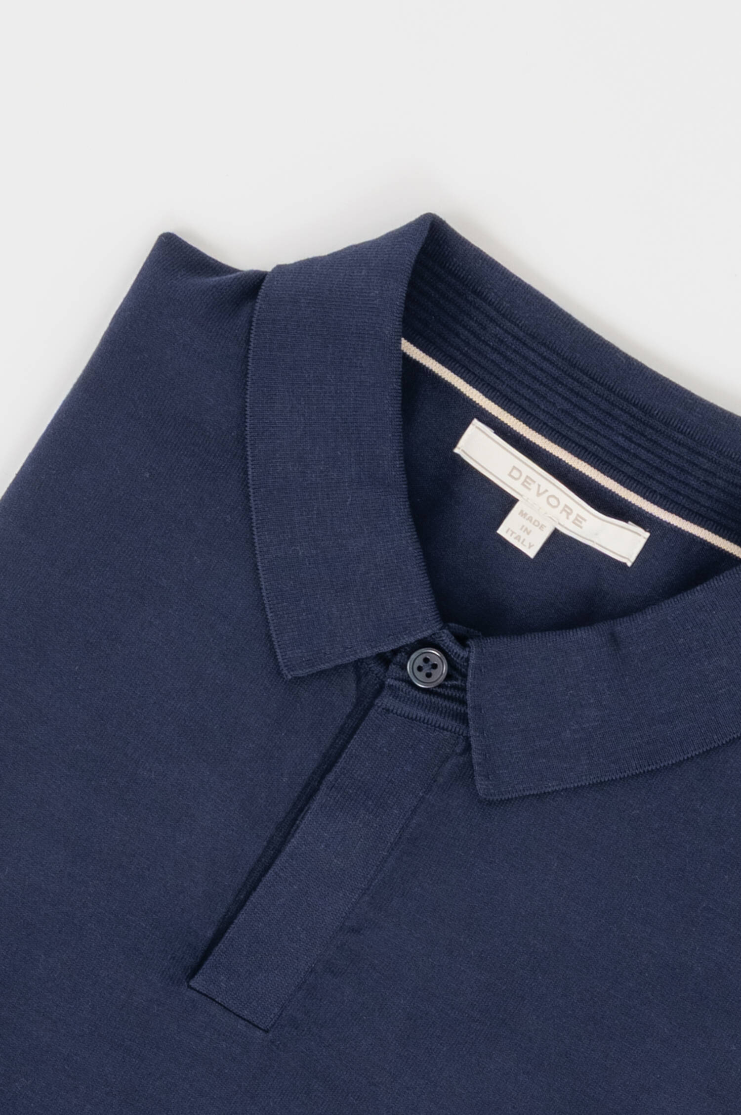 Leinenmix Polo SILK ICE CREPE in Dunkelblau