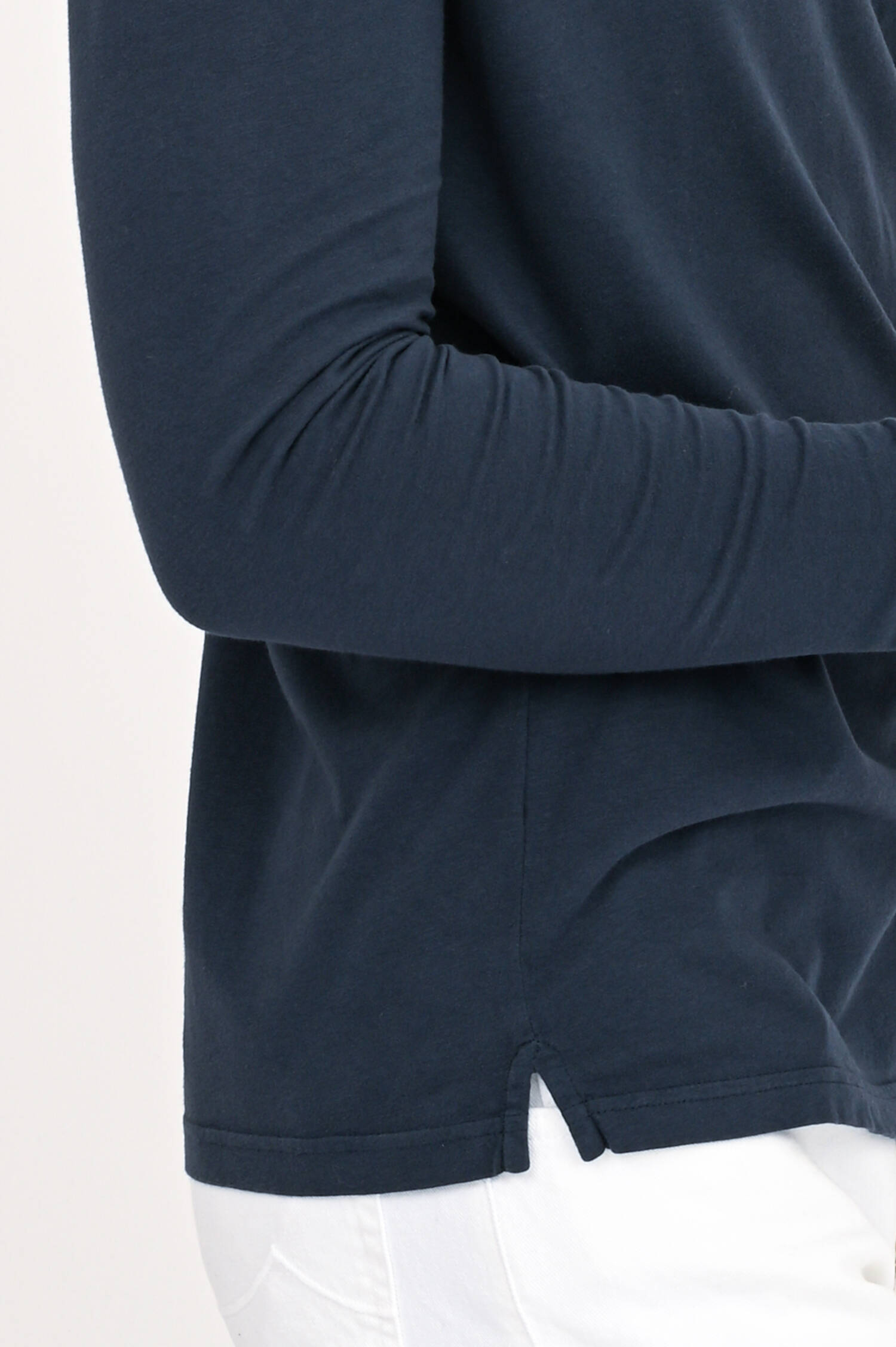 Poloshirt mit Stehkragen in Navy Poloshirt mit Stehkragen in Navy