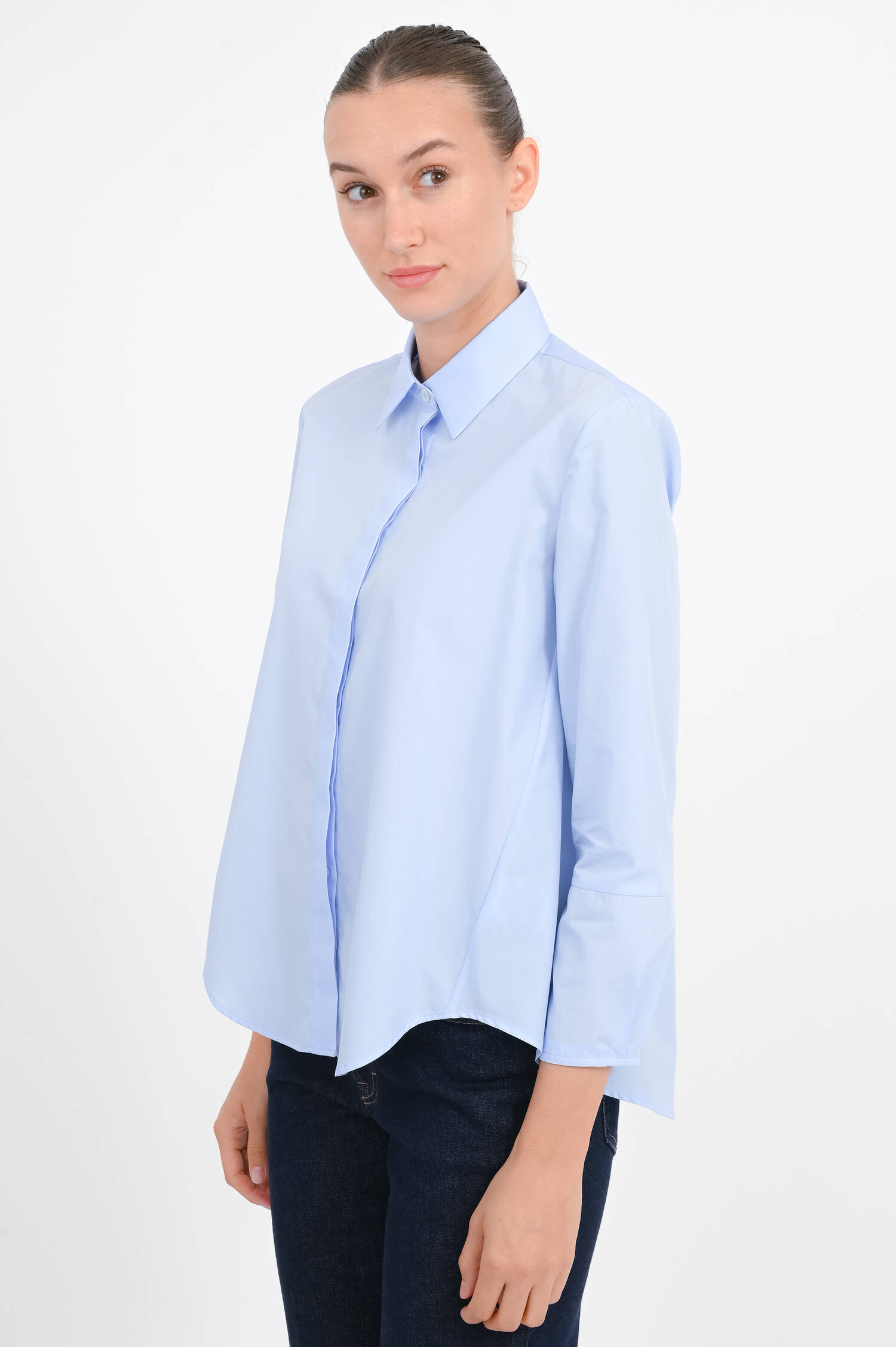 Bluse aus Baumwolle in Hellblau Bluse aus Baumwolle in Hellblau
