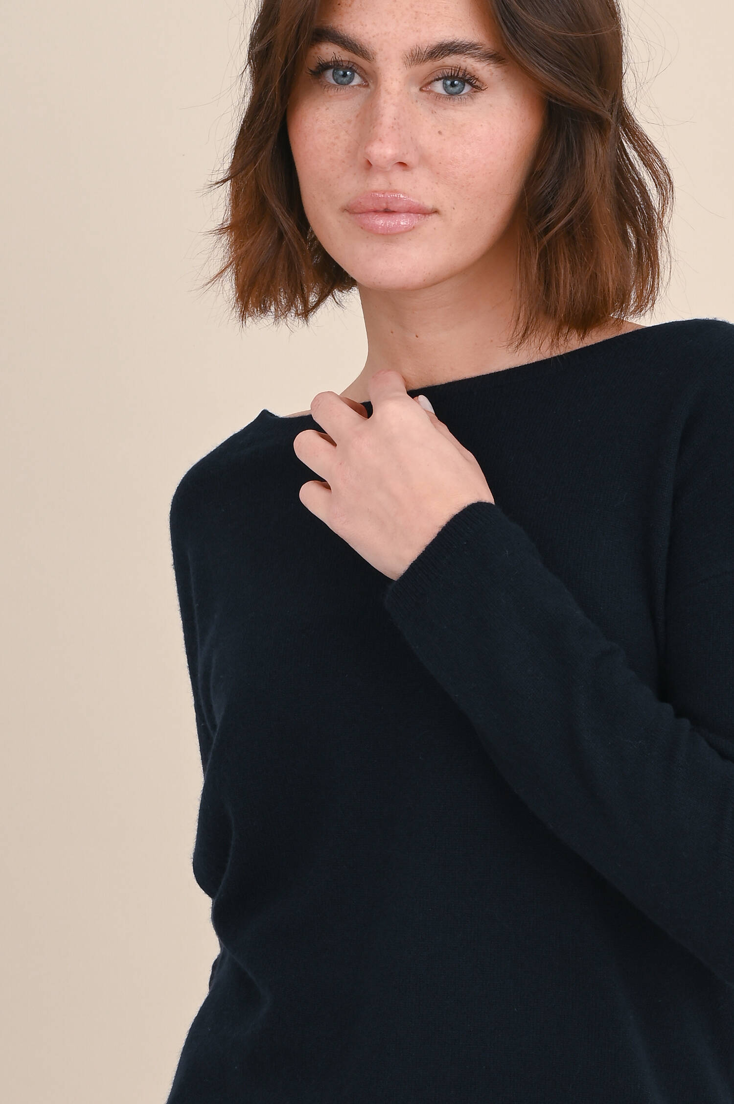 Cashmere Pullover mit in Midnight