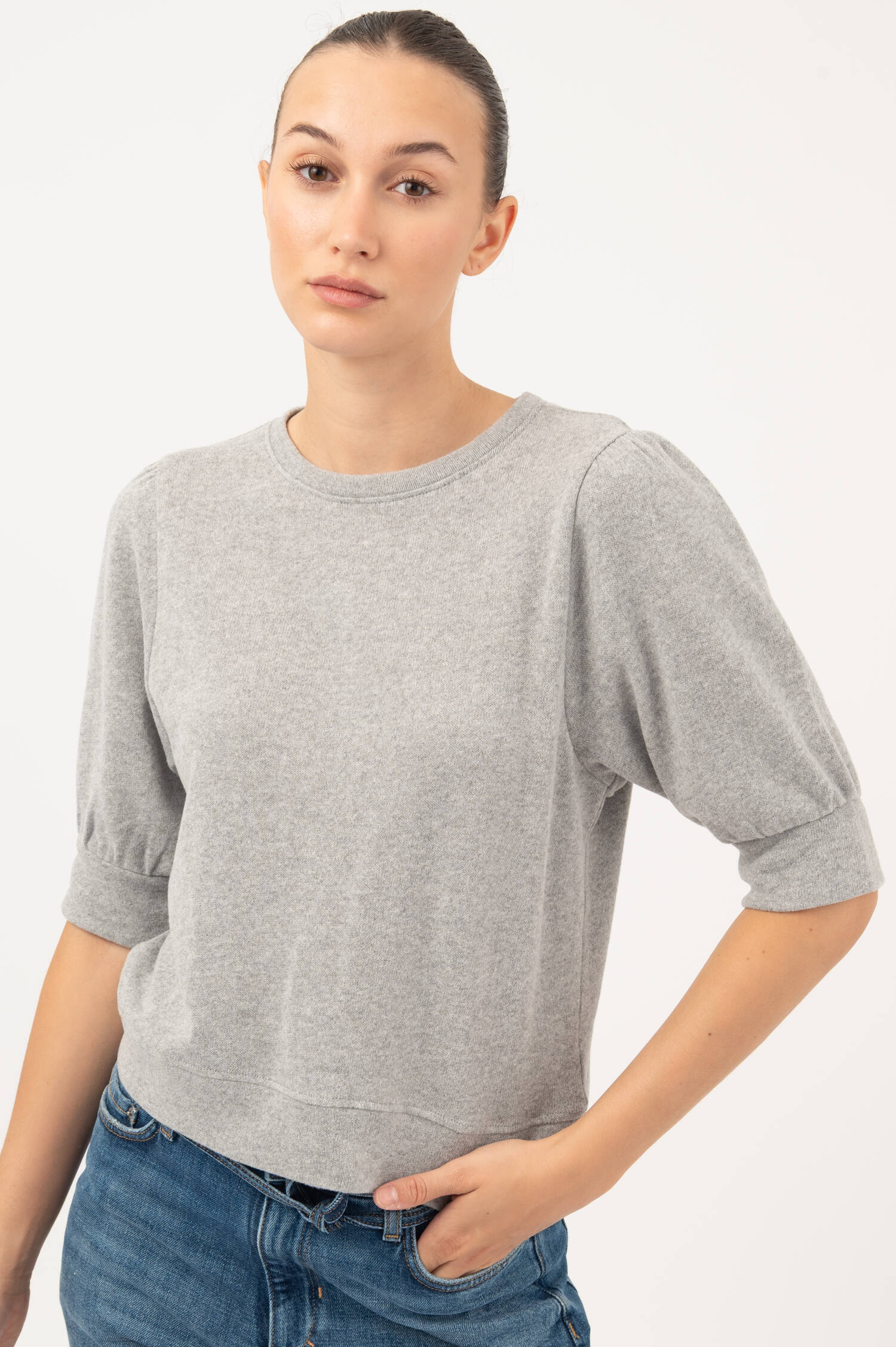 Pullover CHADISHA in Grau meliert Pullover CHADISHA in Grau meliert