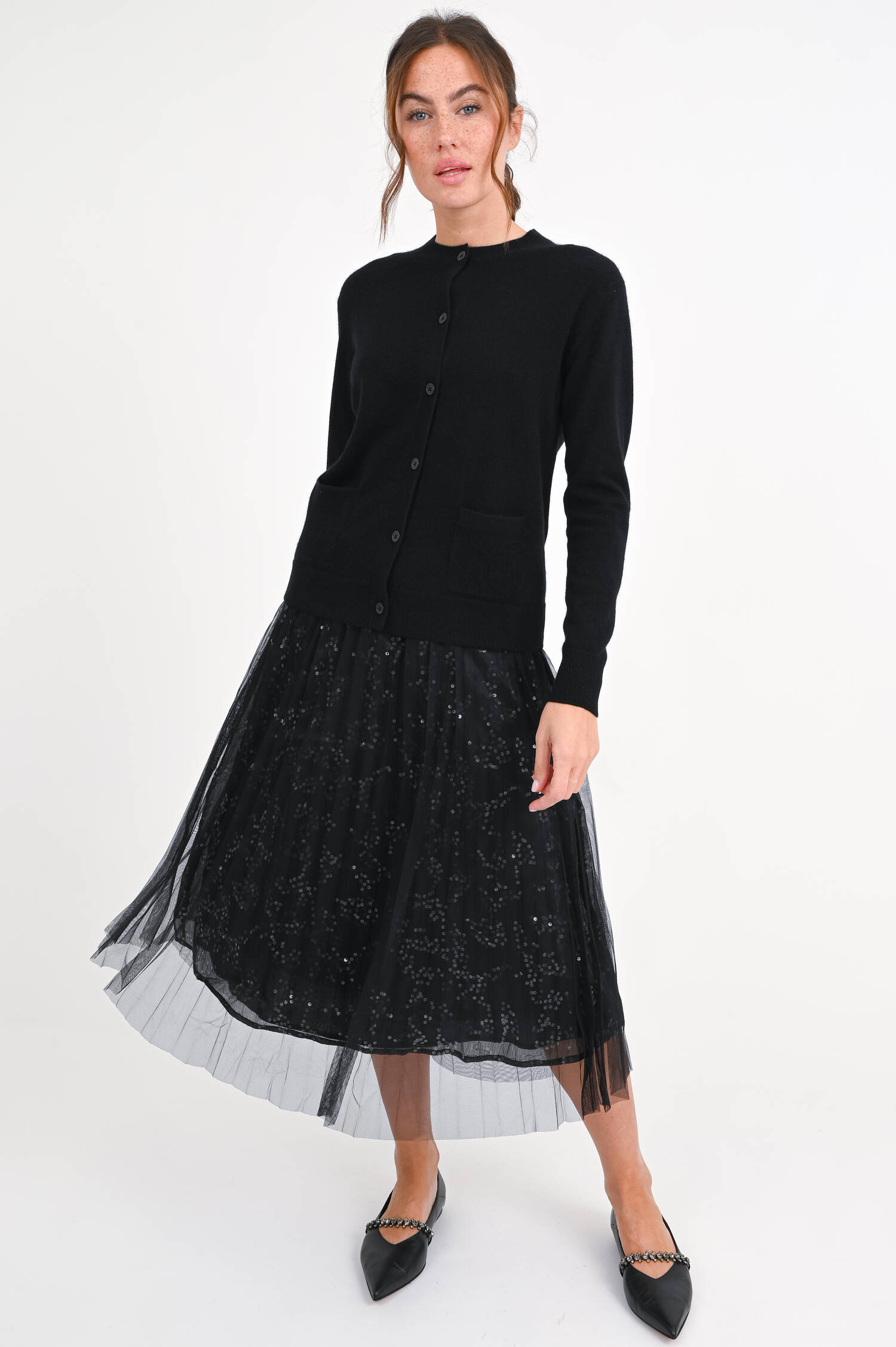 Strickjacke aus Cashmere in Schwarz