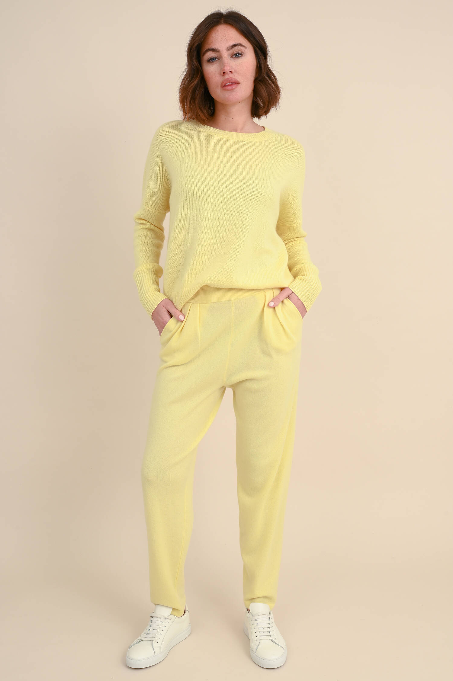 Cashmere Hose JO in Pastellgelb