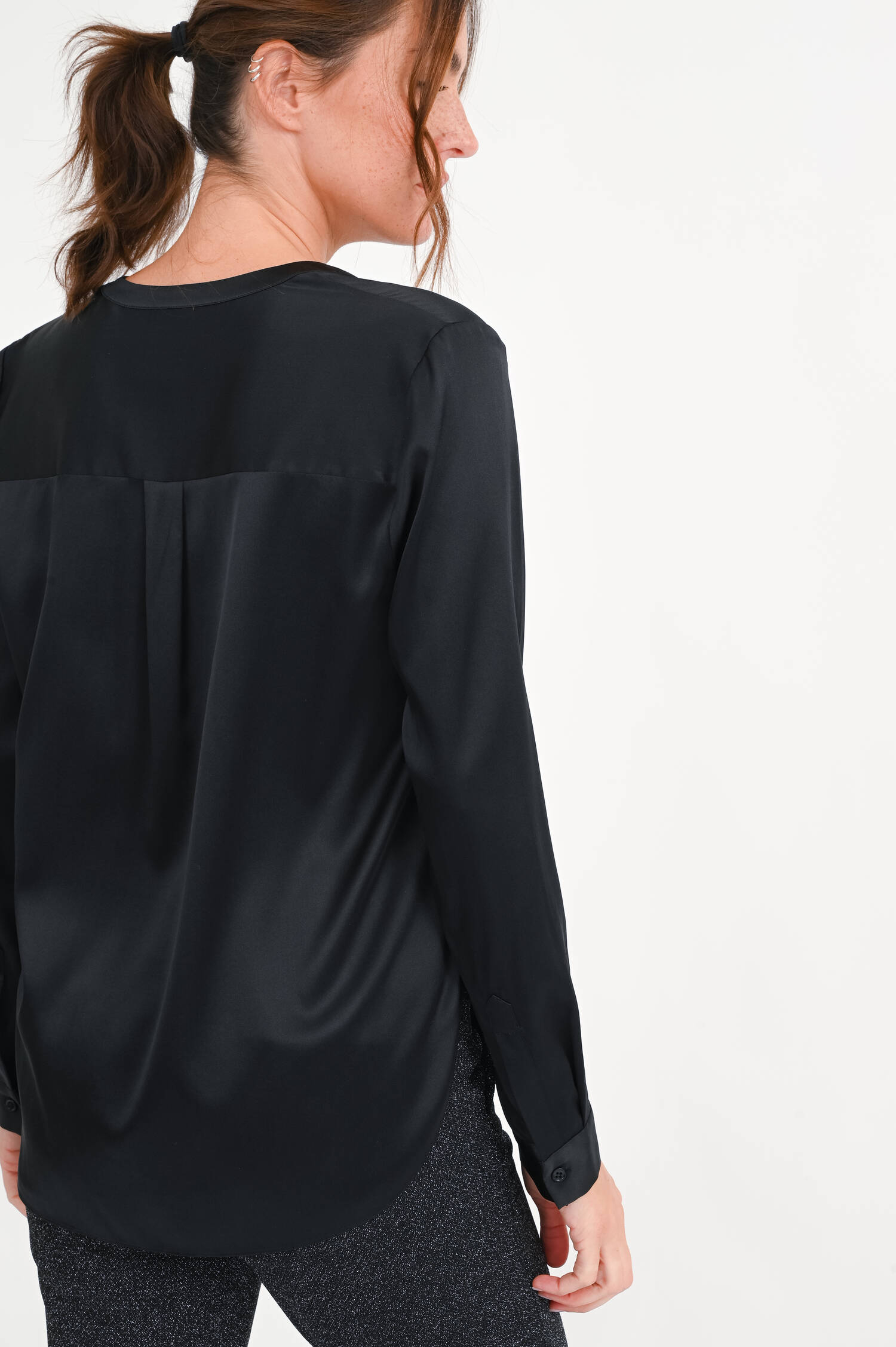 Seidenbluse in Schwarz