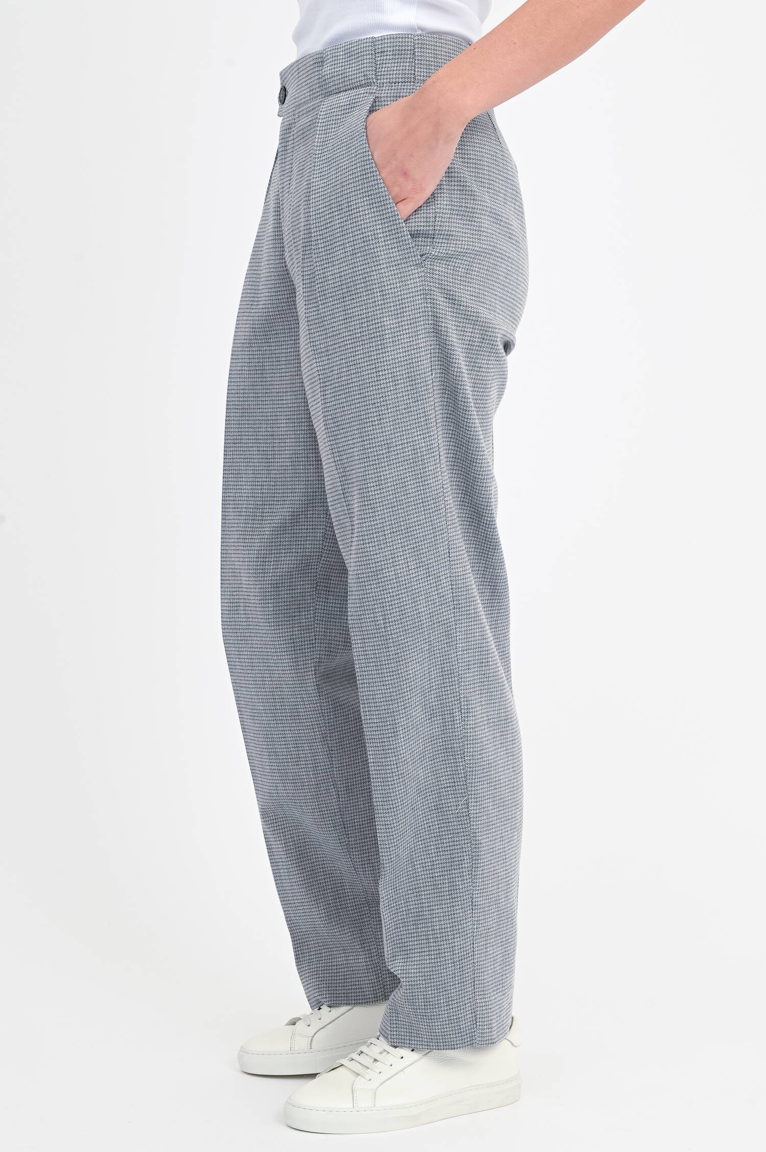 Hahnentritt-Hose MAWSON in Grau/Creme