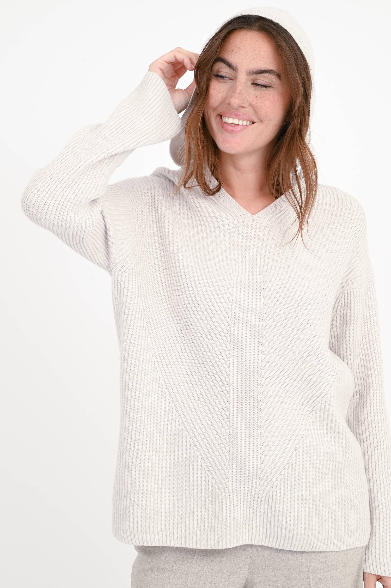 Woll-Pullover FALCONE in Hellbeige