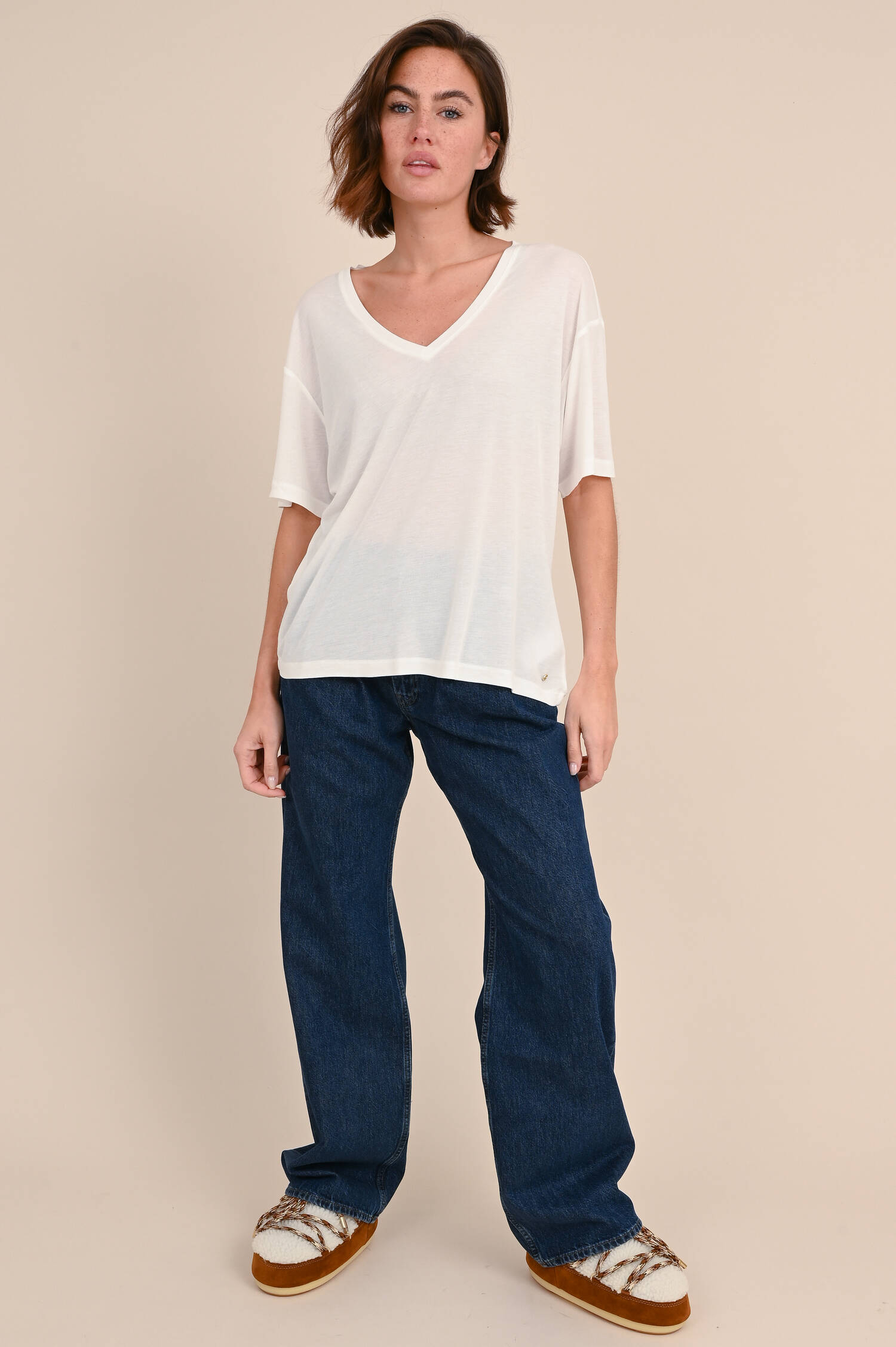 Lockeres T-Shirt VALE in Weiß