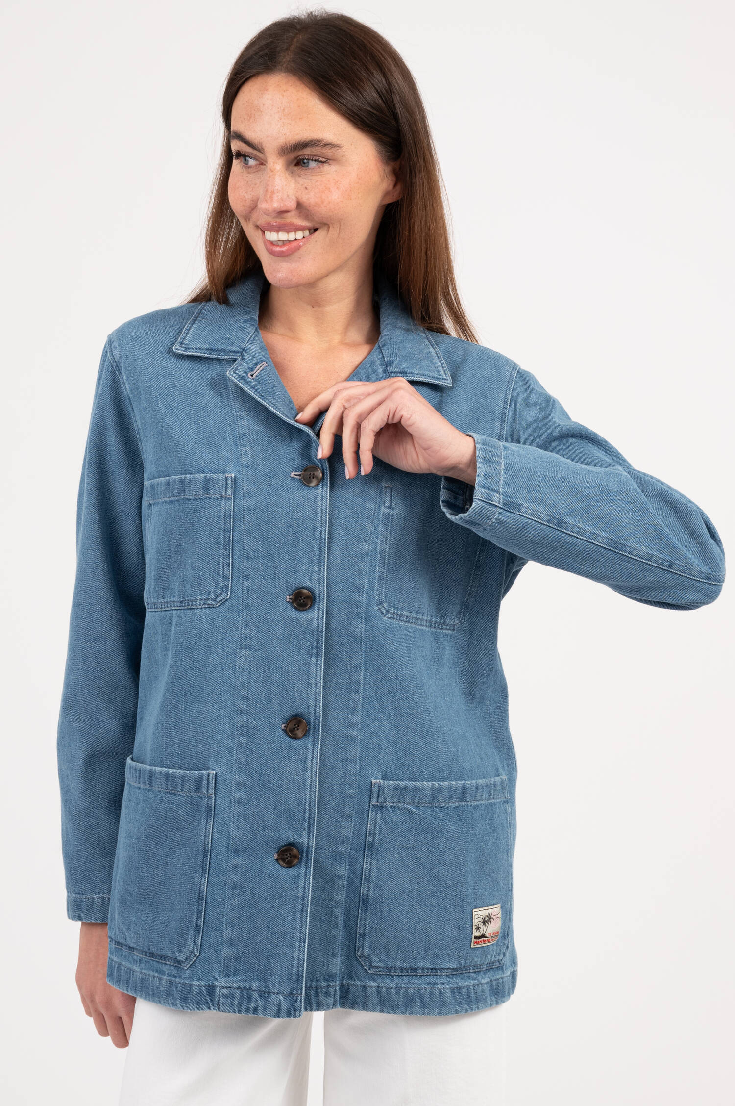 Jeansjacke in Mittelblau
