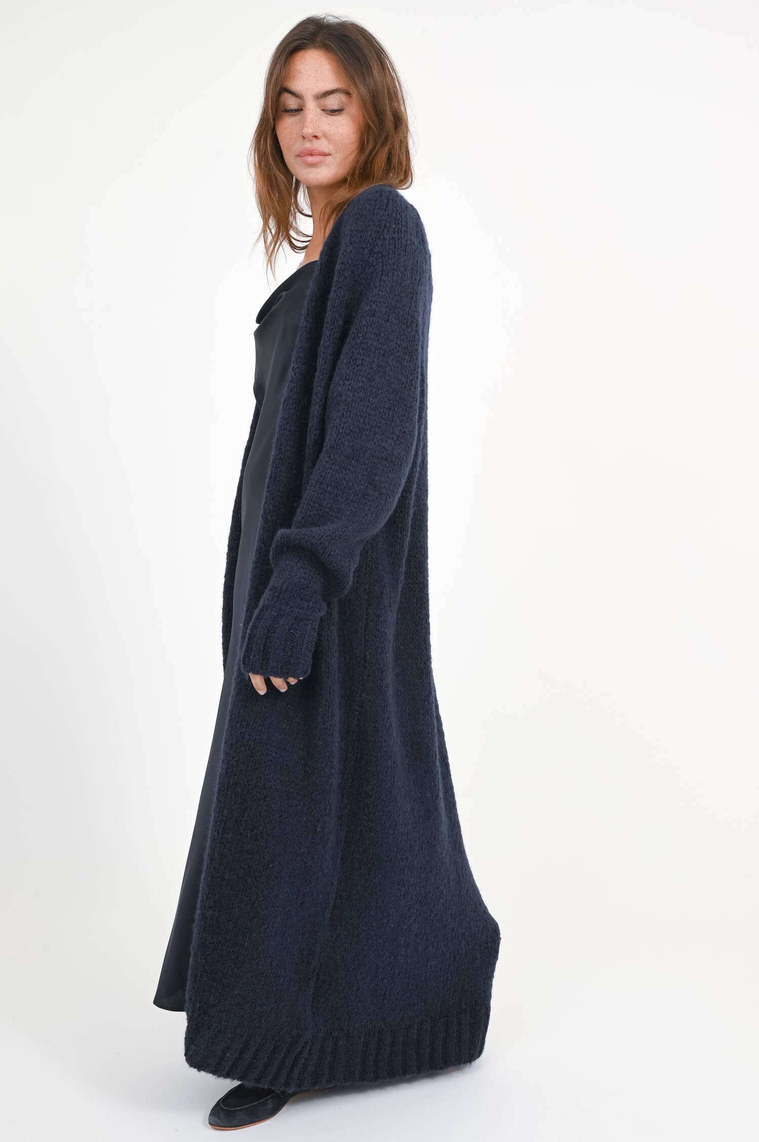 Maxi Strickjacke in Blue Parisien