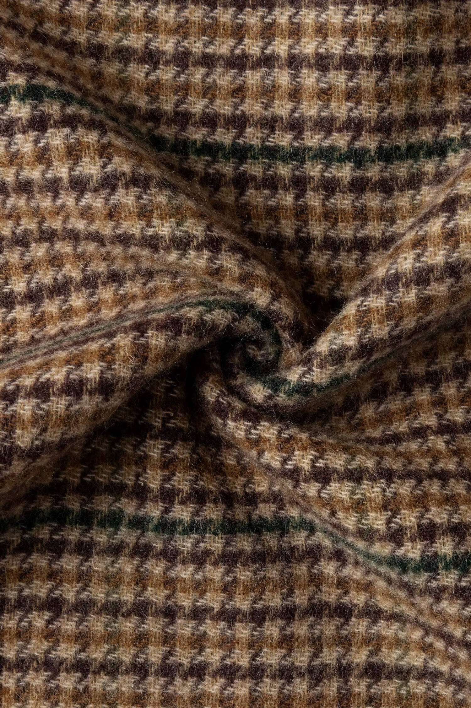 Merino-Cashmere Schal in dunkelgrün/braun kariert