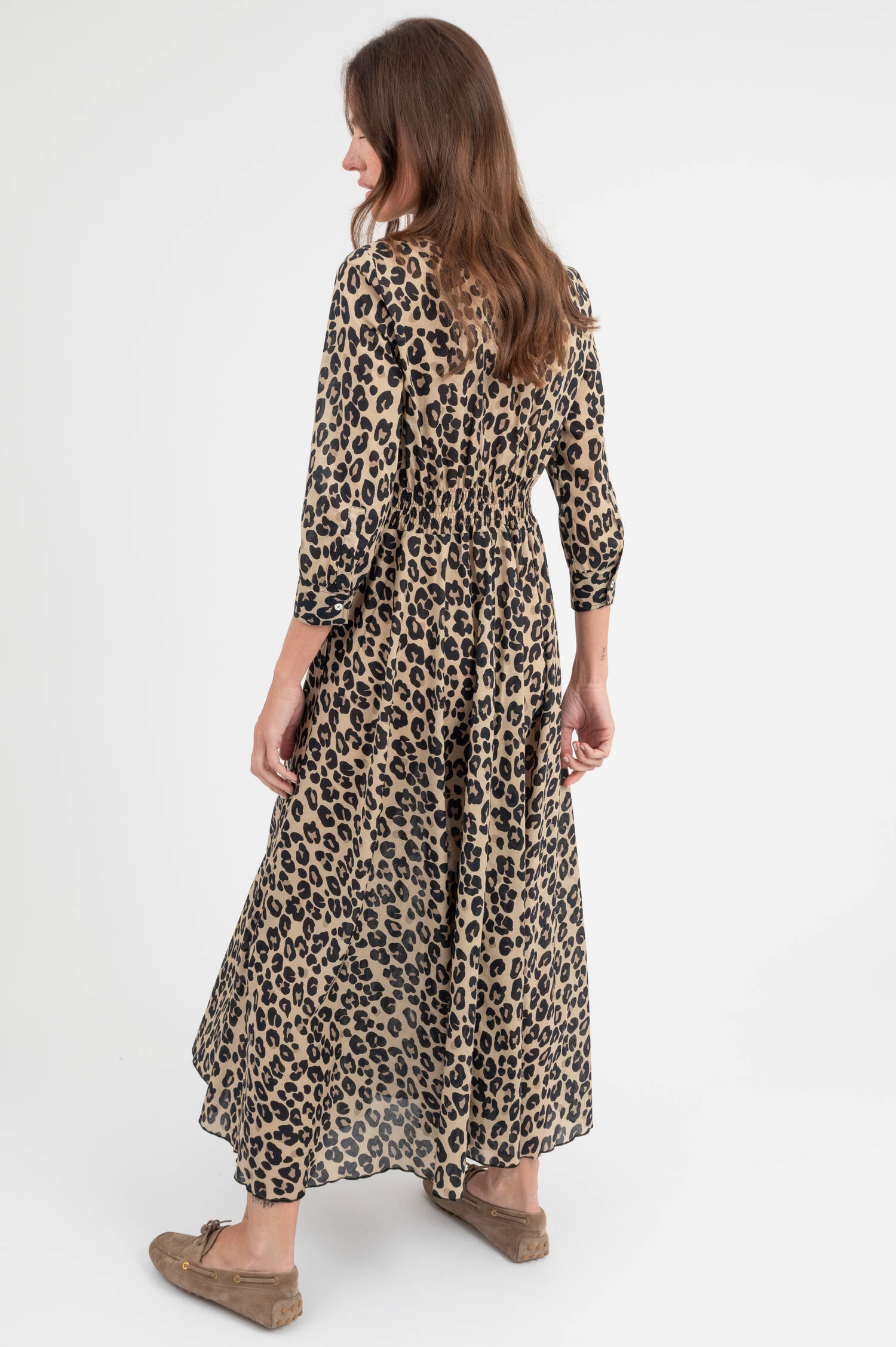 Baumwolle Kleid in Leo-Muster