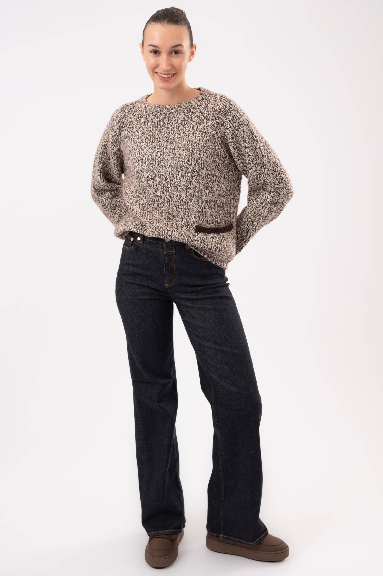 Relaxed-Pullover in Braun/Beige meliert Relaxed-Pullover in Braun/Beige meliert