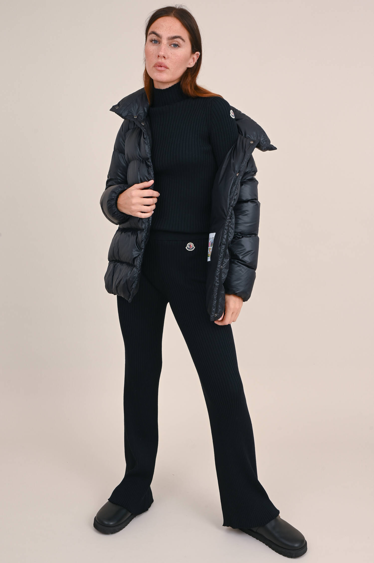 Wollmix Hose in Schwarz