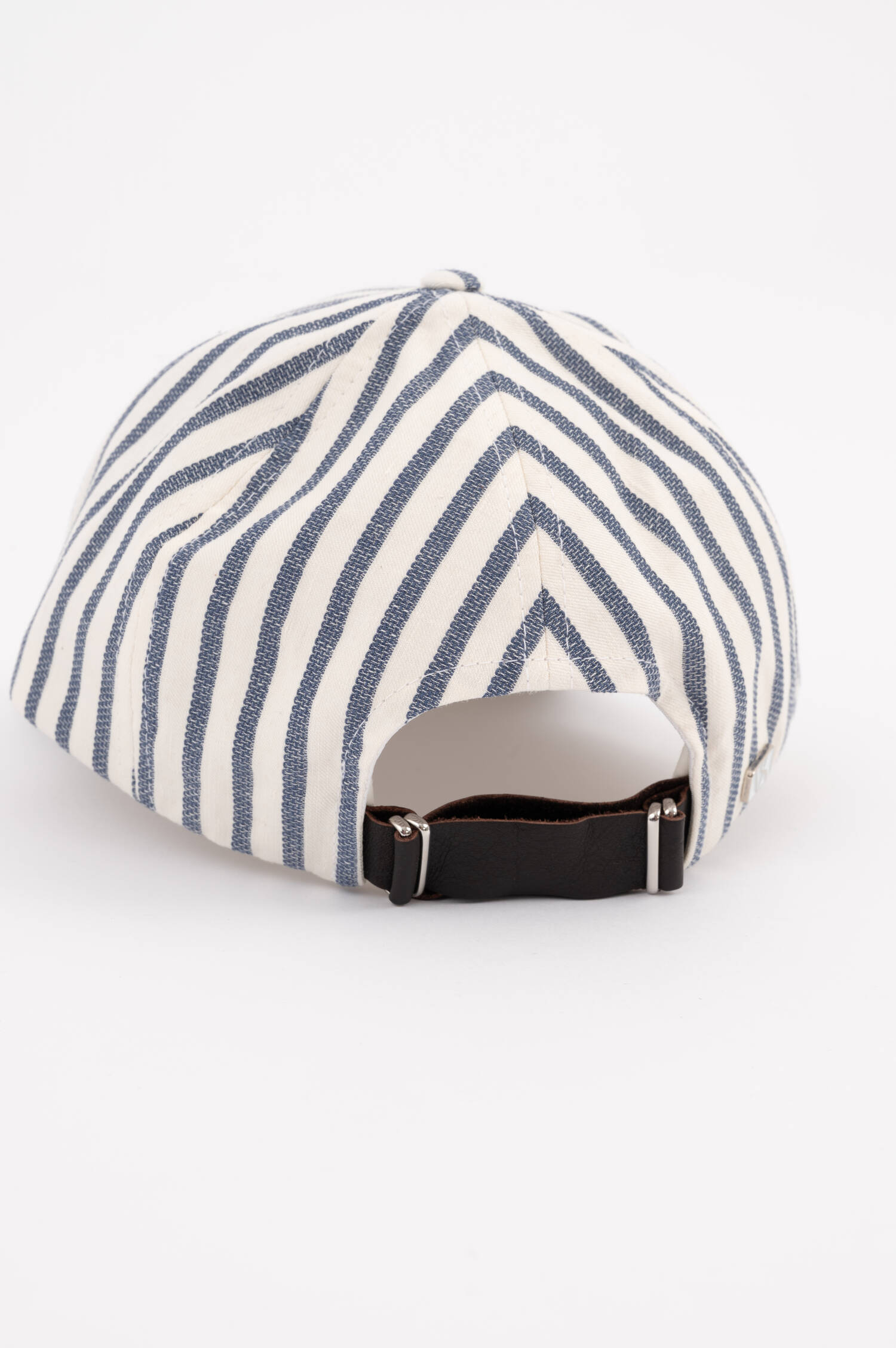 Gestreifte Basecap in Weiß/Blau