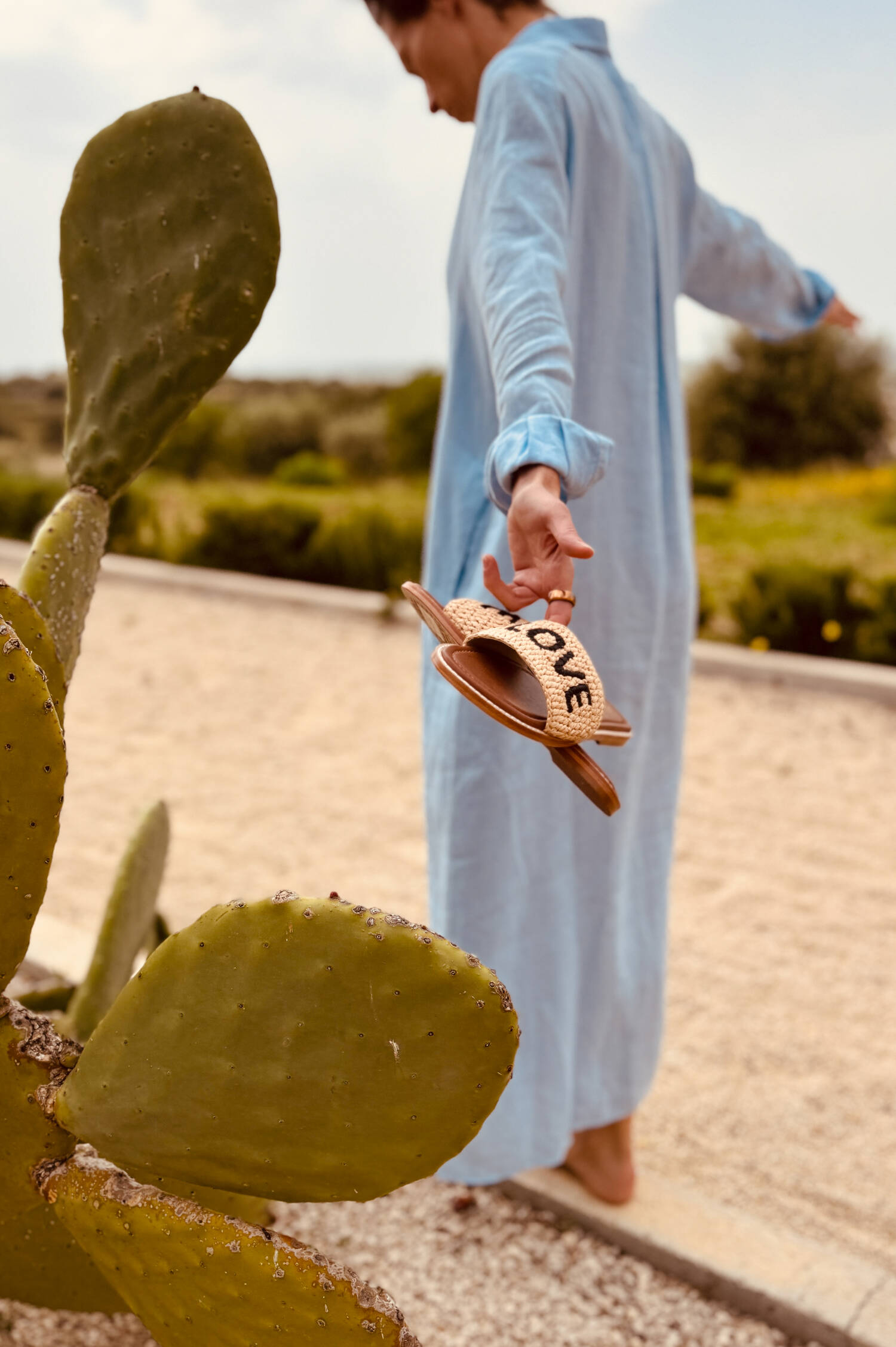 Pantolette LAKE LOVE in Natur/Schwarz