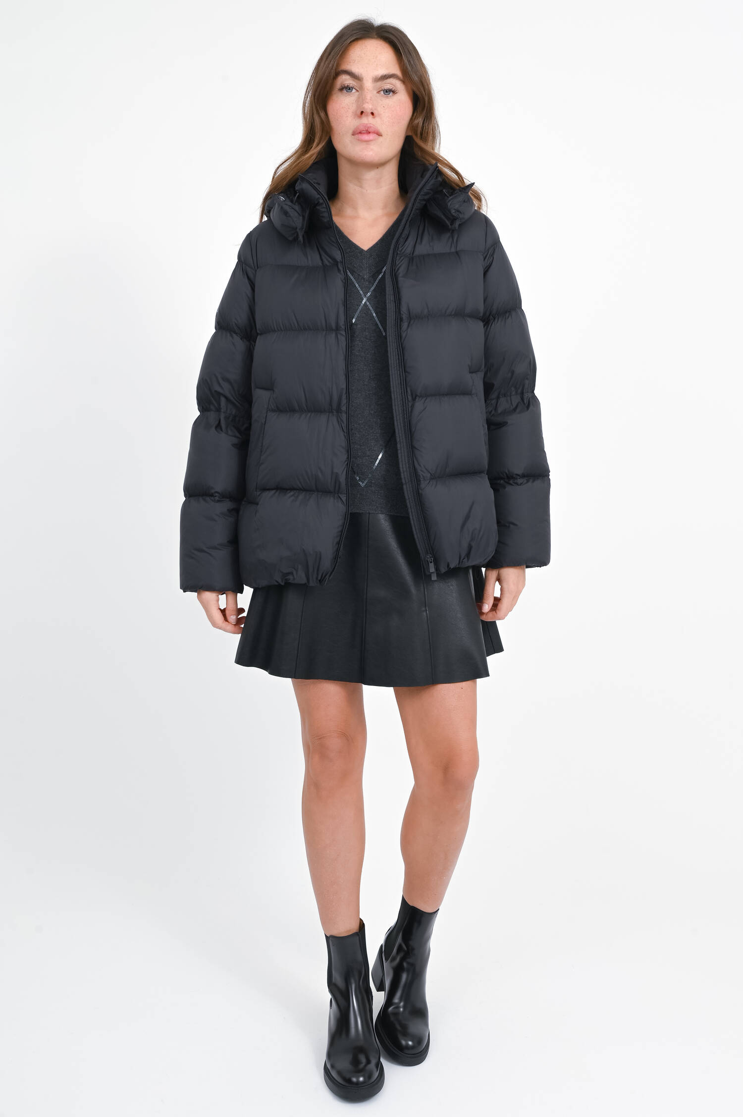 Oversized Daunenjacke in Black