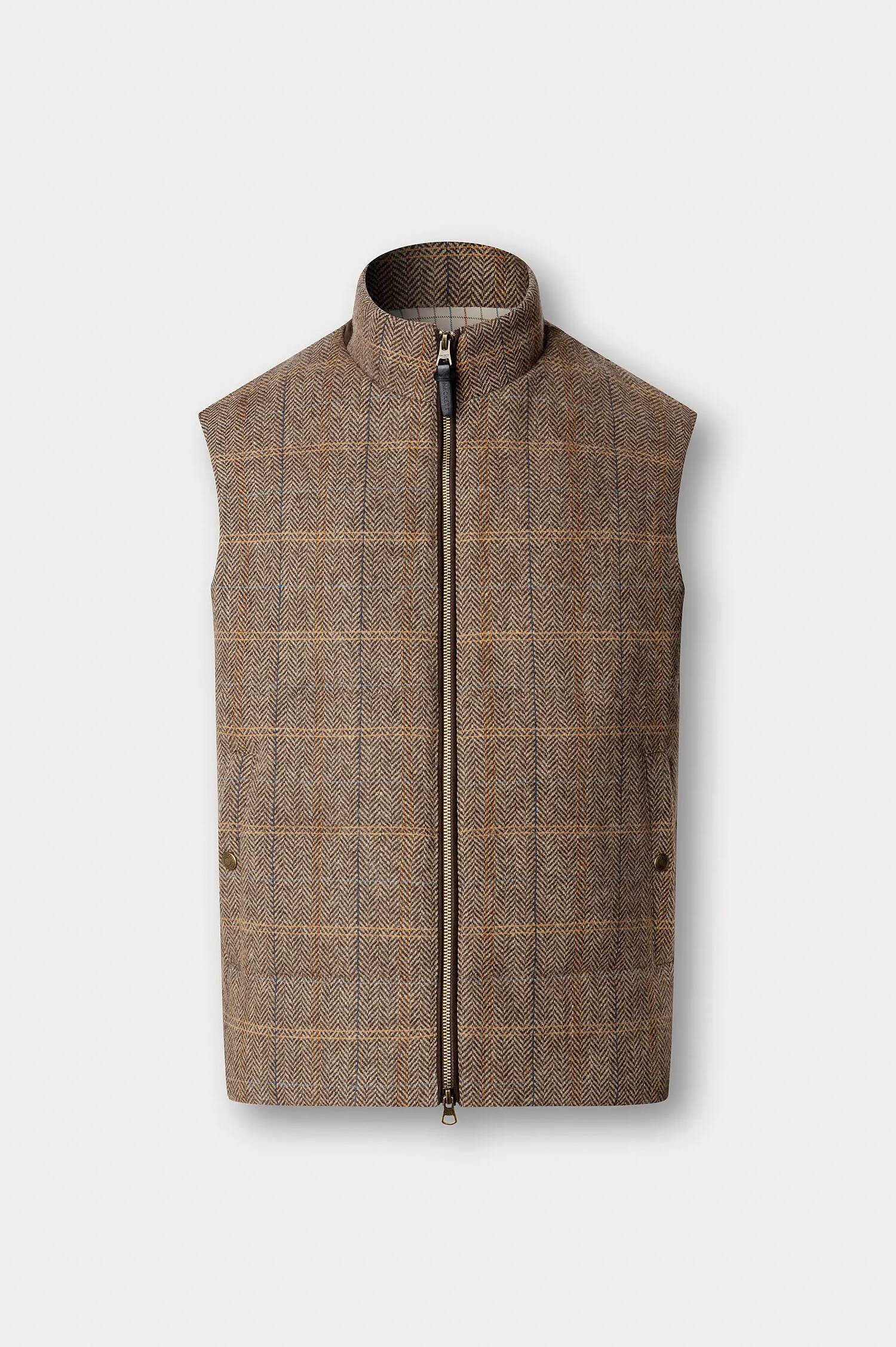 Kariertes Gilet in Braun