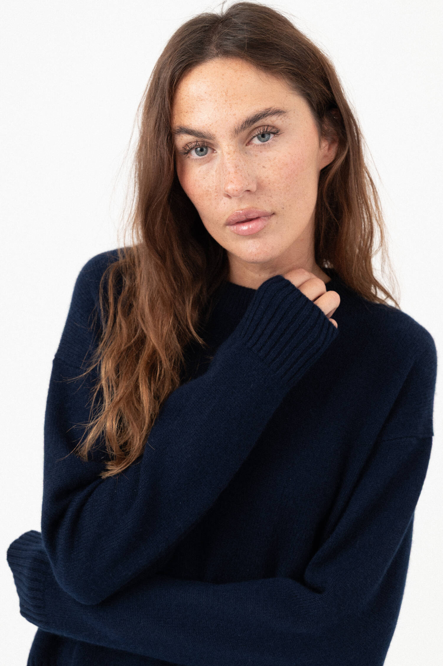 Cashmere-Pullover in Dunkelblau