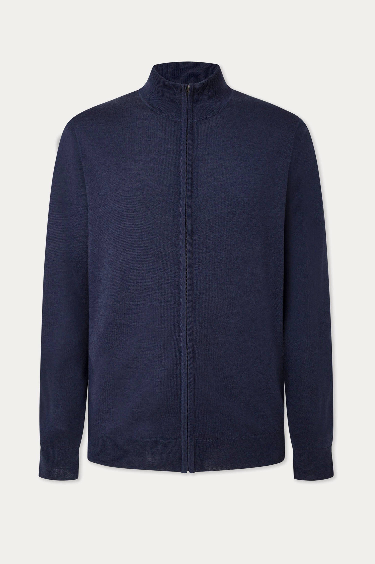 Strickjacke aus Merinowolle-Seide-Mischung in Navy Strickjacke aus Merinowolle-Seide-Mischung in Navy