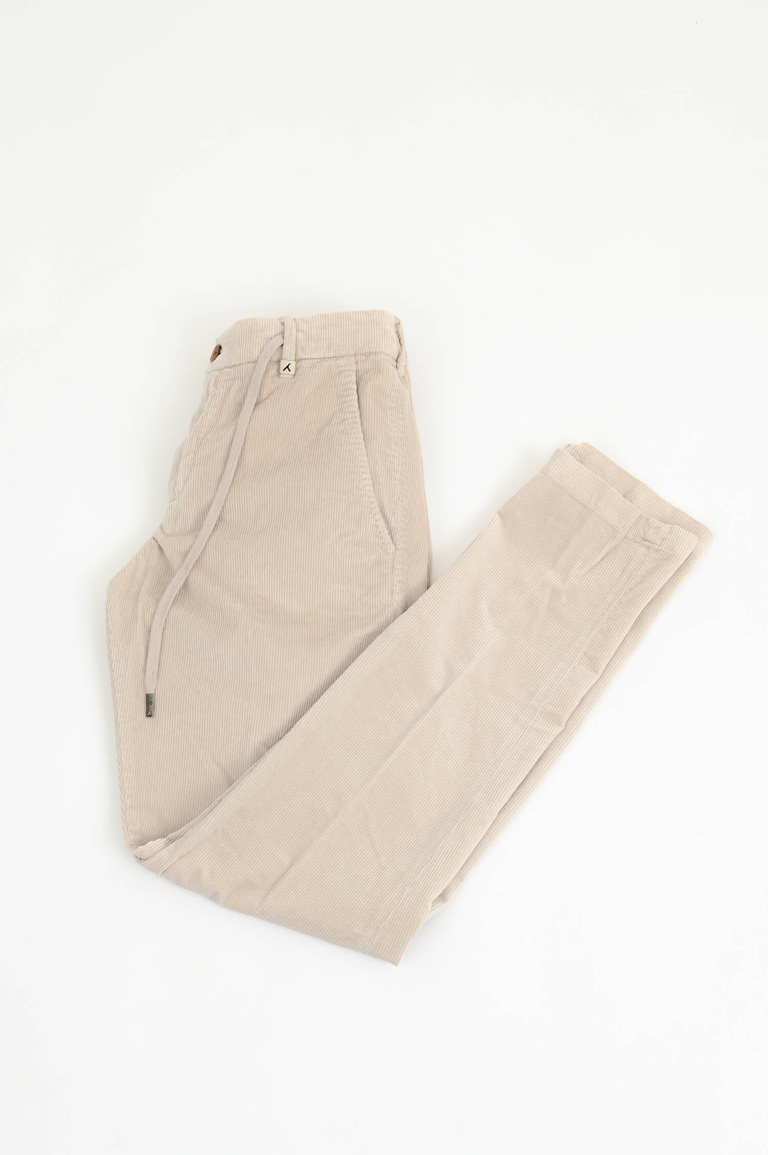 Cordhose mit Tunnelzug in Beige