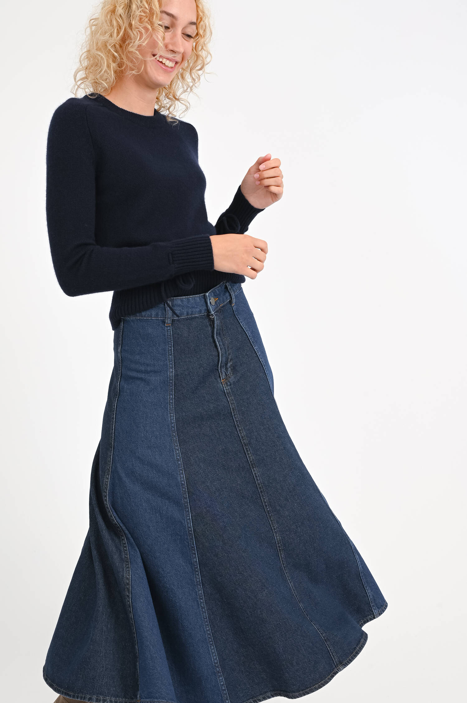 Denim-Glockenrock in Dunkelblau