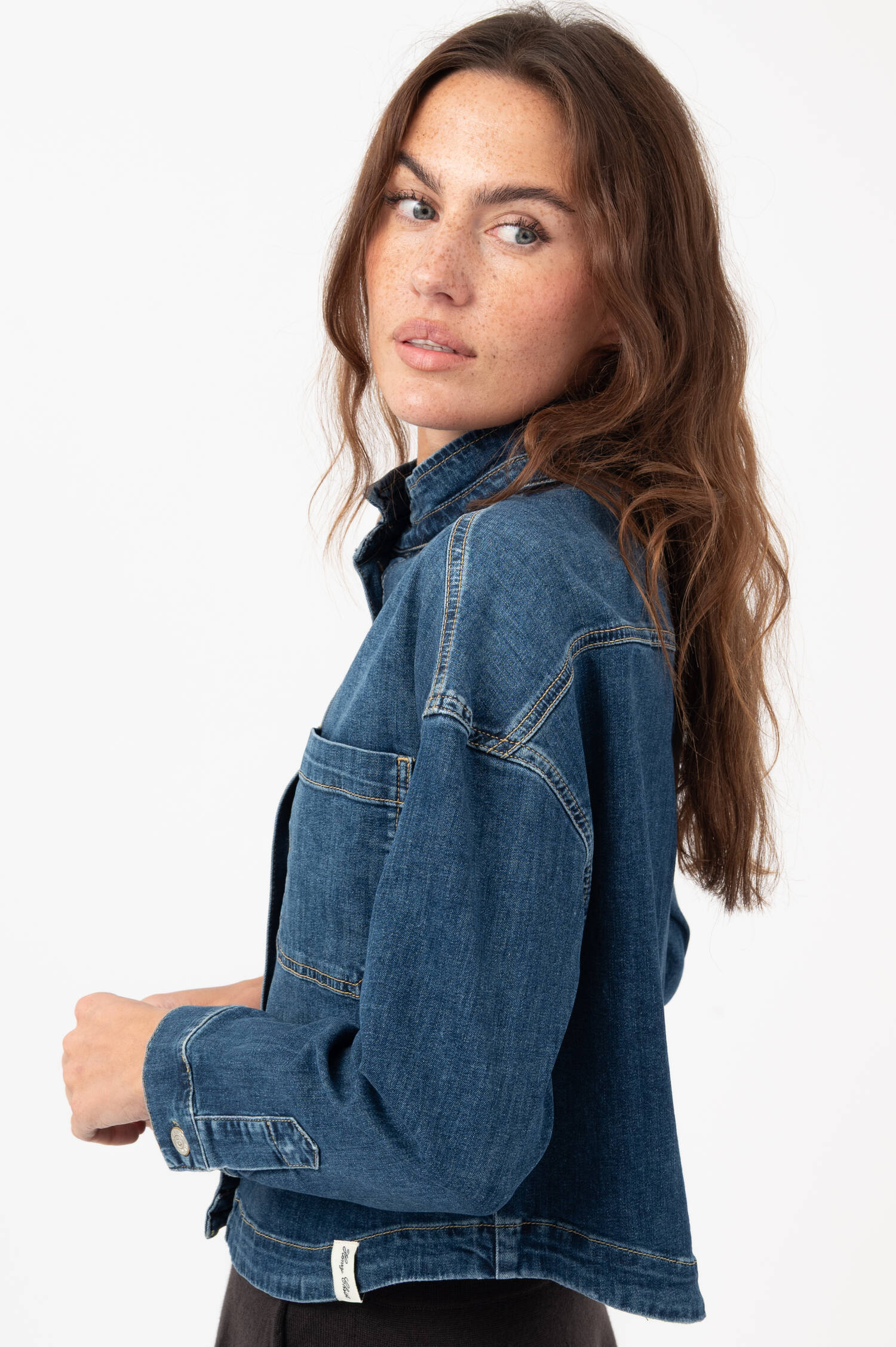 Cropped Denim-Jacke in Blau Cropped Denim-Jacke in Blau