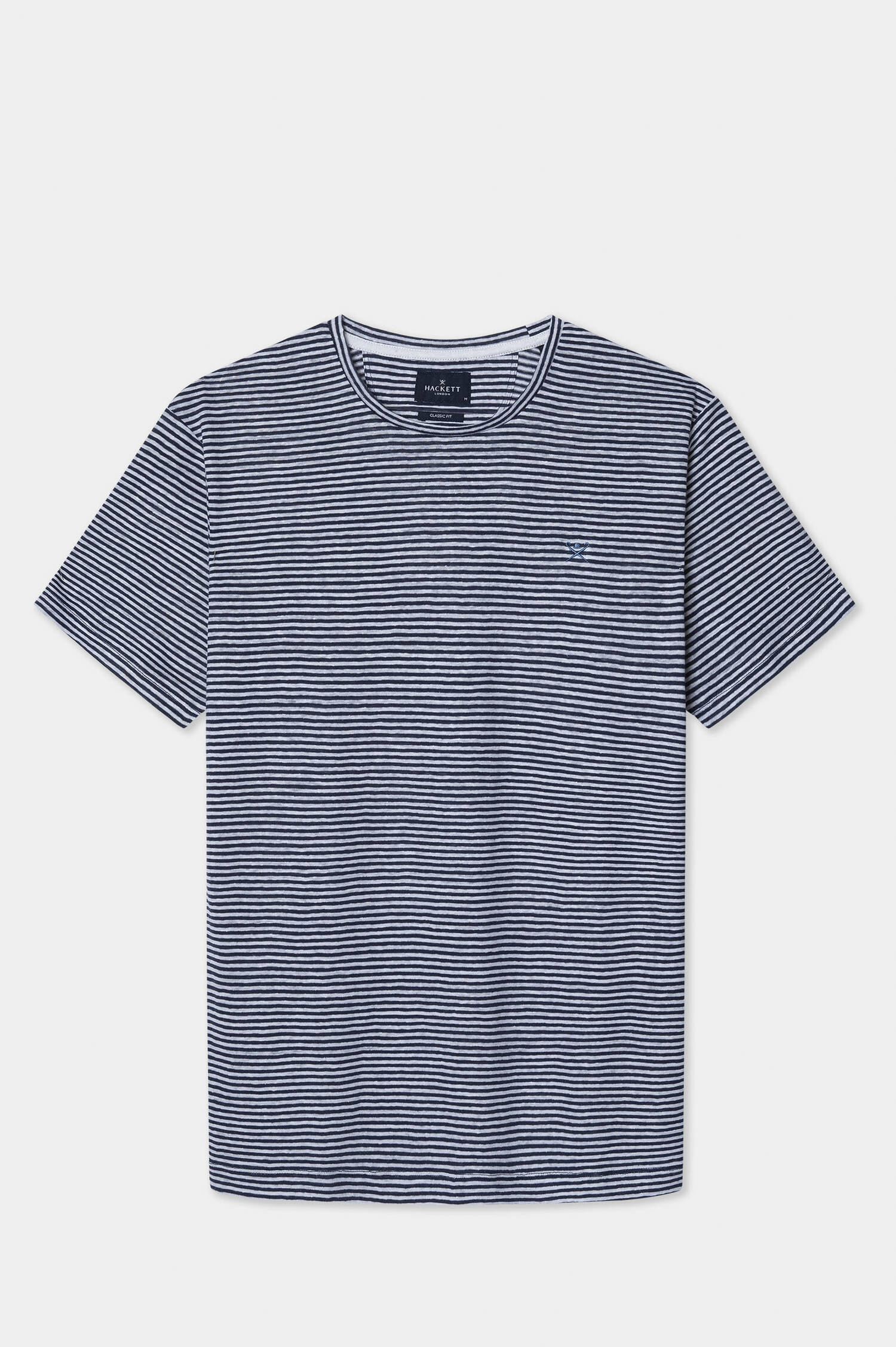 Gestreiftes T-Shirt aus Leinen in Navy/Weiß Gestreiftes T-Shirt aus Leinen in Navy/Weiß