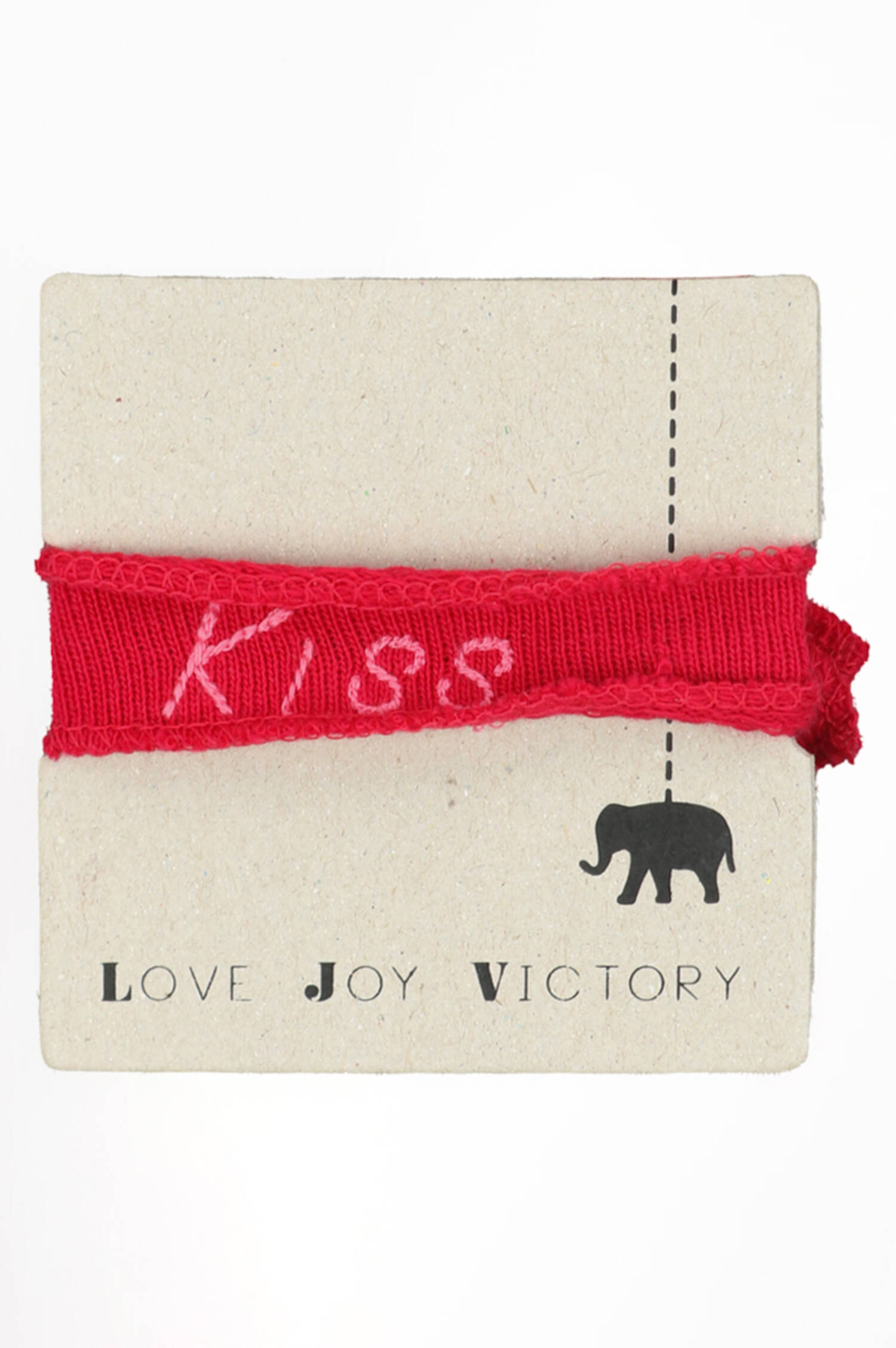 Armband aus Baumwolle -KISS in Rot