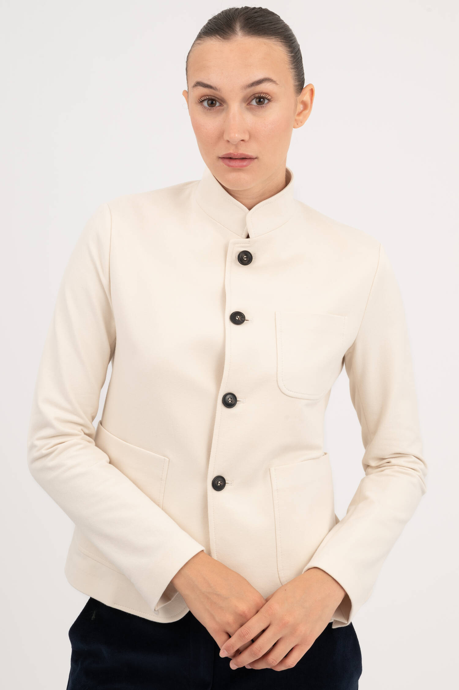 Stretch Blazer in Ivory Stretch Blazer in Ivory