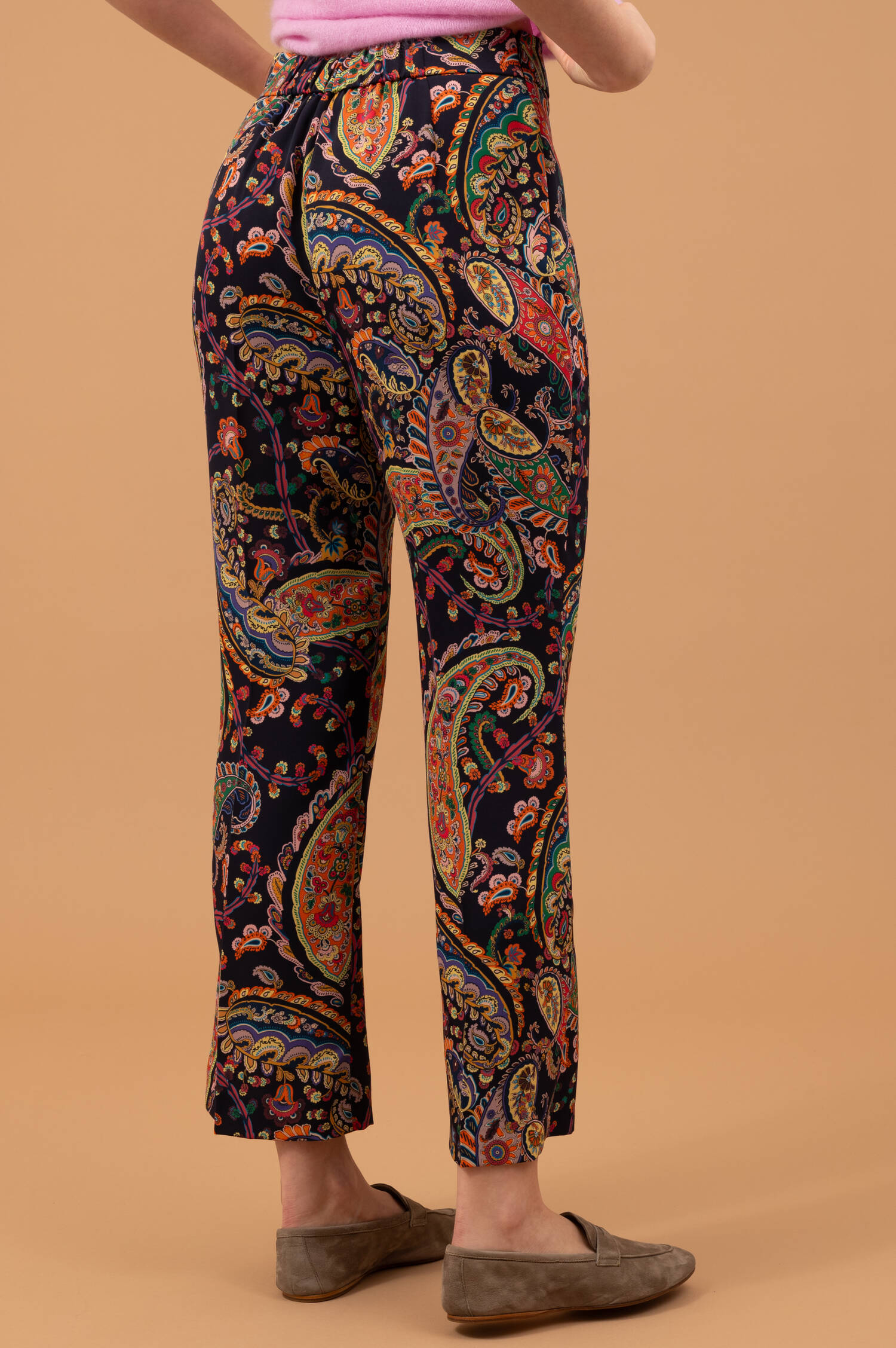 Bootcut-Hose mit Paisley-Musterung in Multicolor