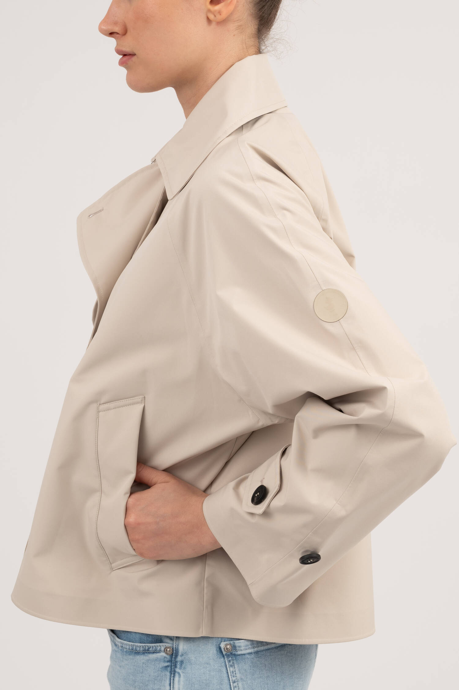Kurze Trenchcoat-Jacke GARBO in Sand