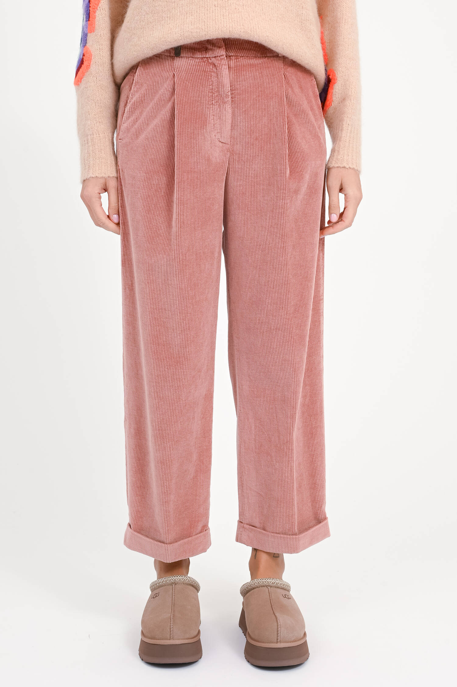 Straight-Leg-Pants mit Stulpe in Blush Red Straight-Leg-Pants mit Stulpe in Blush Red