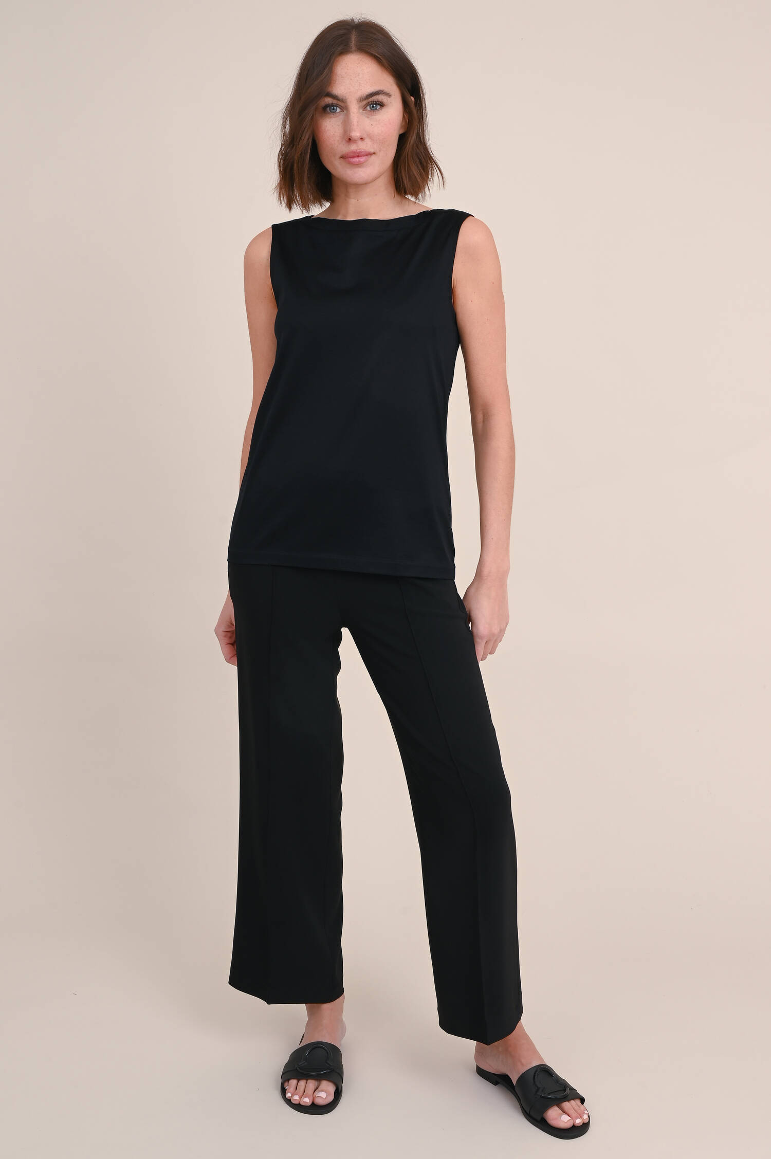 Baumwoll-Top in Schwarz