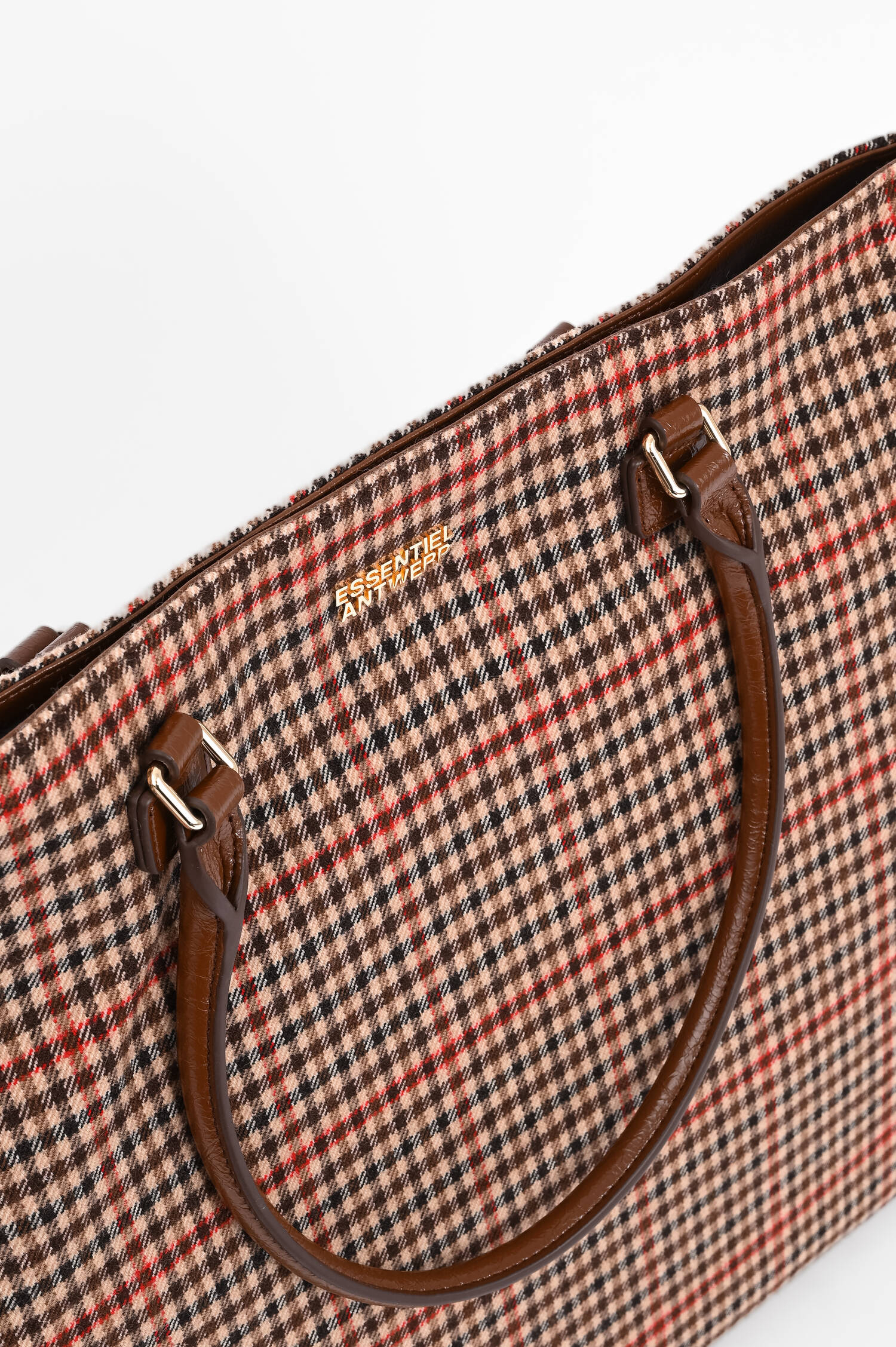 Karierter Shopper in Rot/Braun/Schwarz