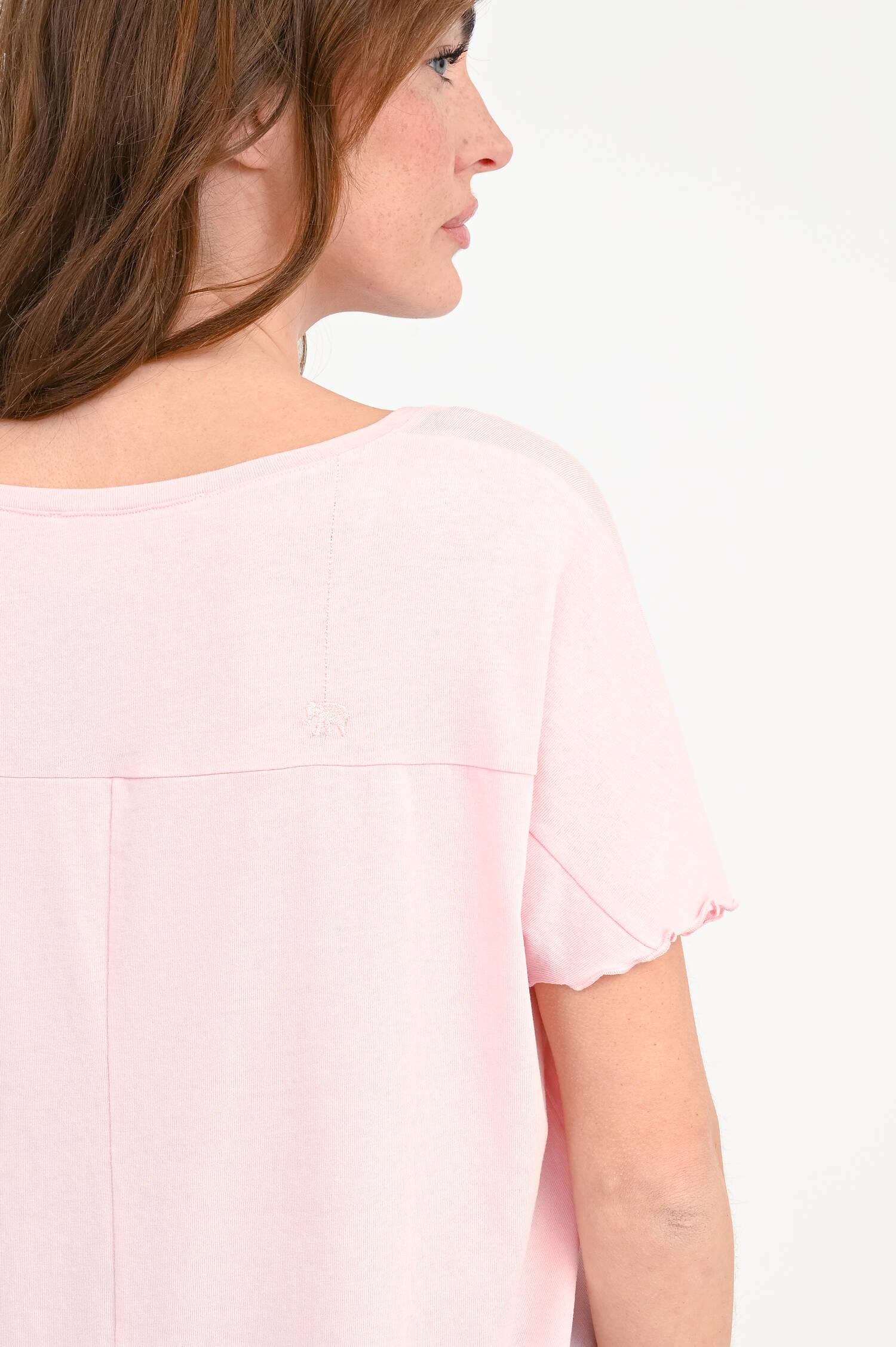 Oversize-Kurzarmshirt ADELA in Rosa