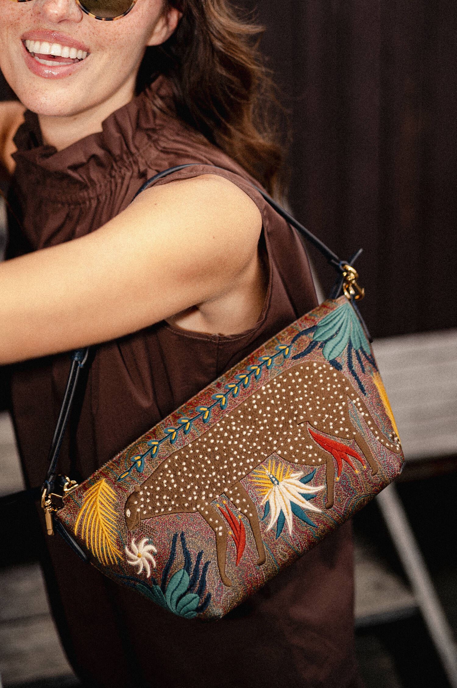 Tasche mit Paisley Muster in Braun