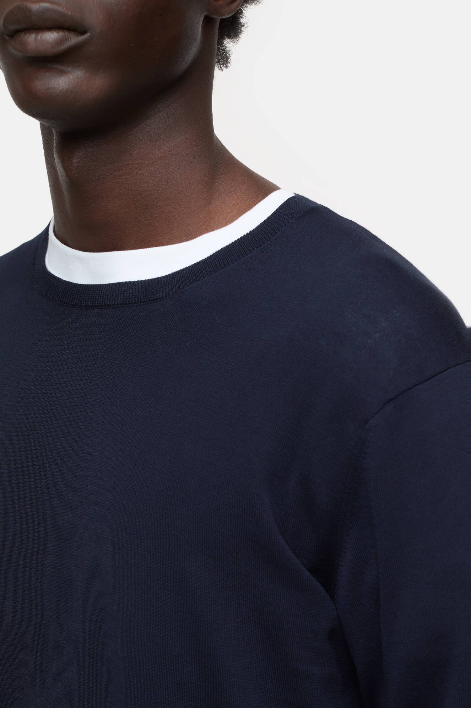 Baumwollpullover in Navy